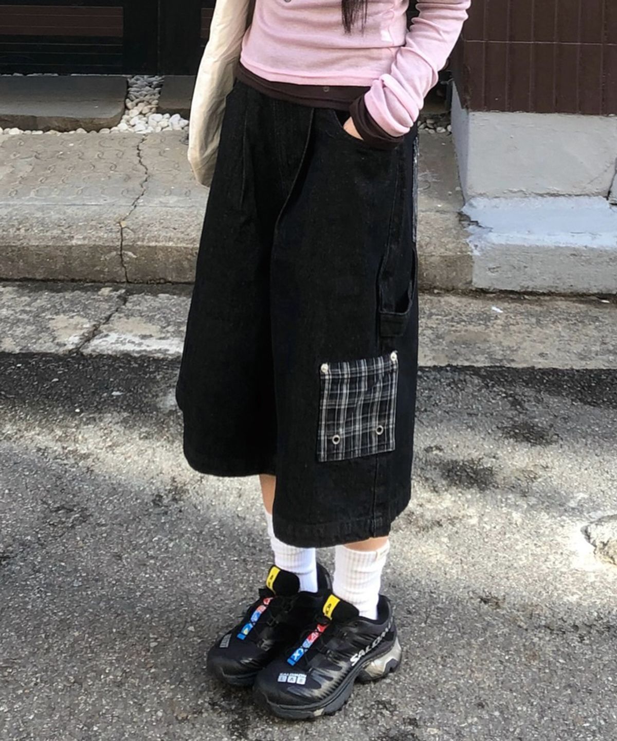 마하그리드(MAHAGRID) BERMUDA CHECK POCKET DENIM SHORT INDIGO(MG2GMMD111A)