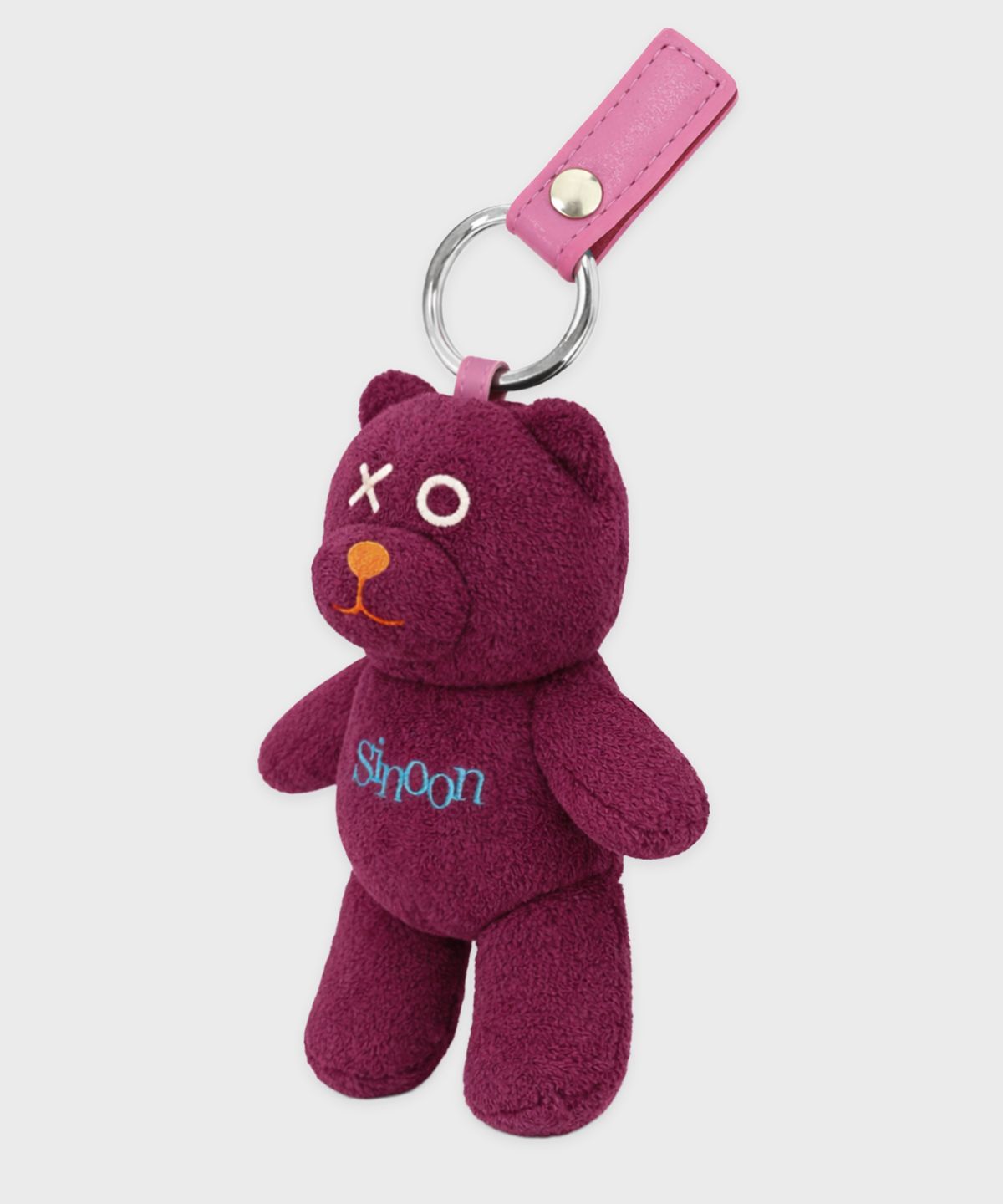 시눈(SINOON) XOXO Nooni Bear Keyring (Burgundy)