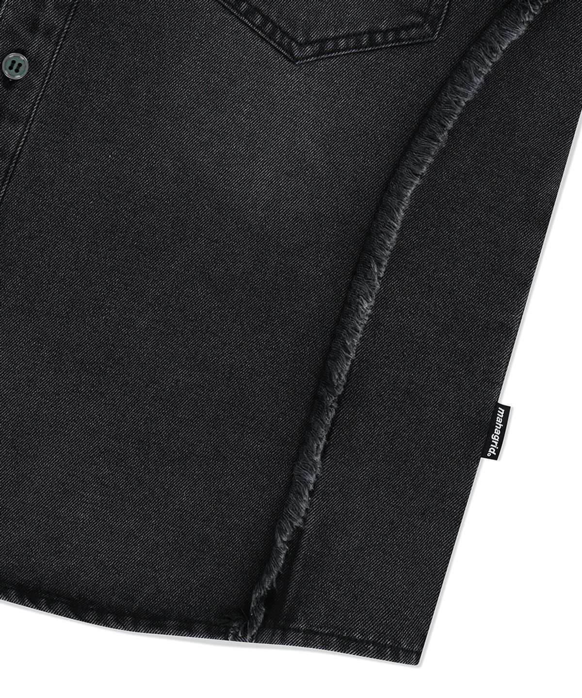 마하그리드(MAHAGRID) DENIM HALF SHIRT BLACK(MG2FMMW345A)