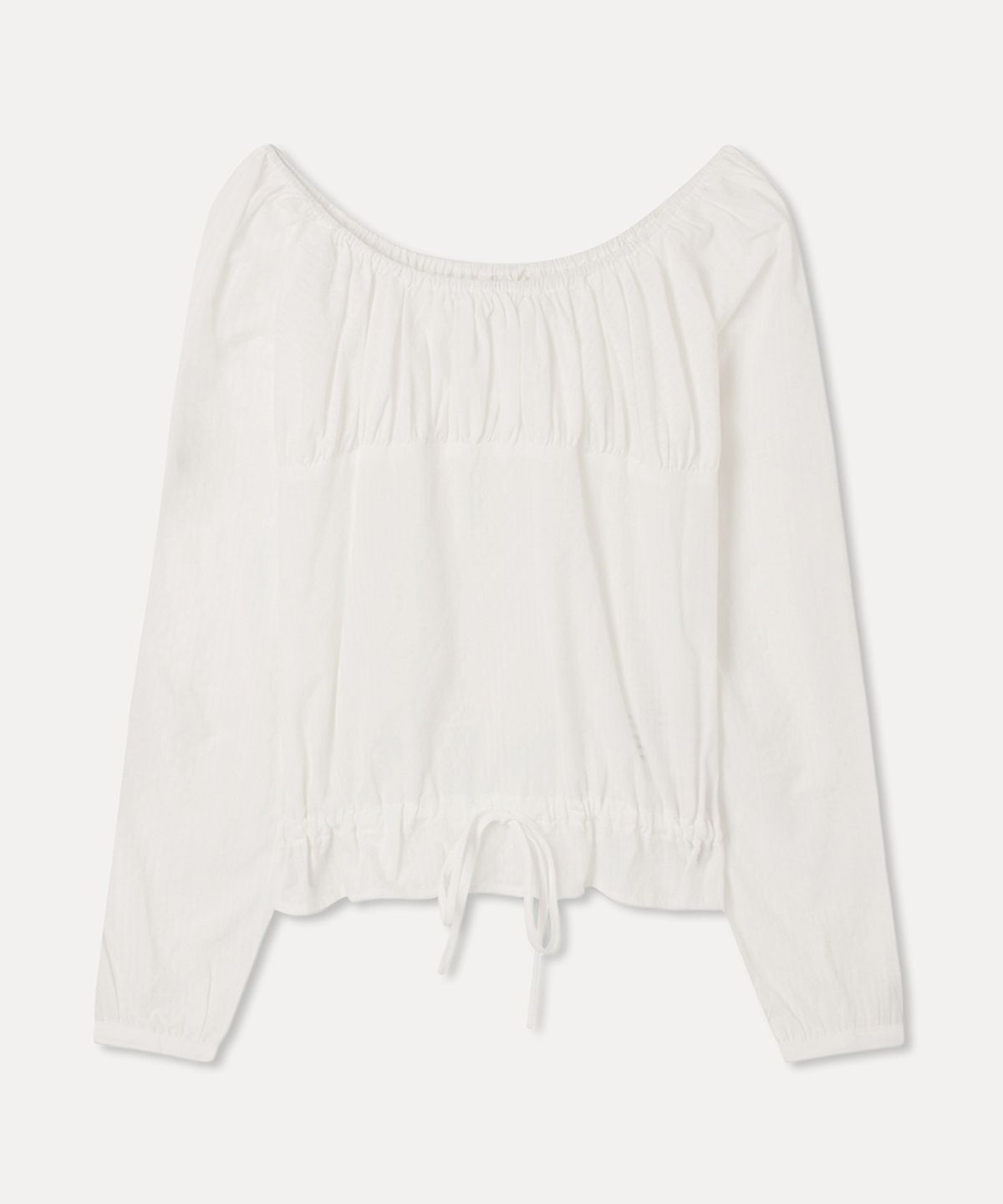 미쏘(MIXXO) 체크 셔링 블라우스_MIWBLG329G