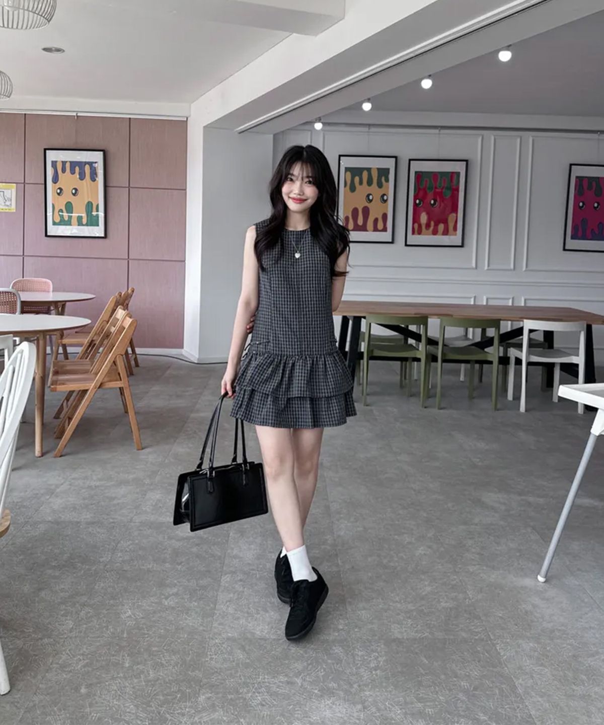 미쏘(MIXXO) 프릴 레이어드 원피스_MIWOWG309C
