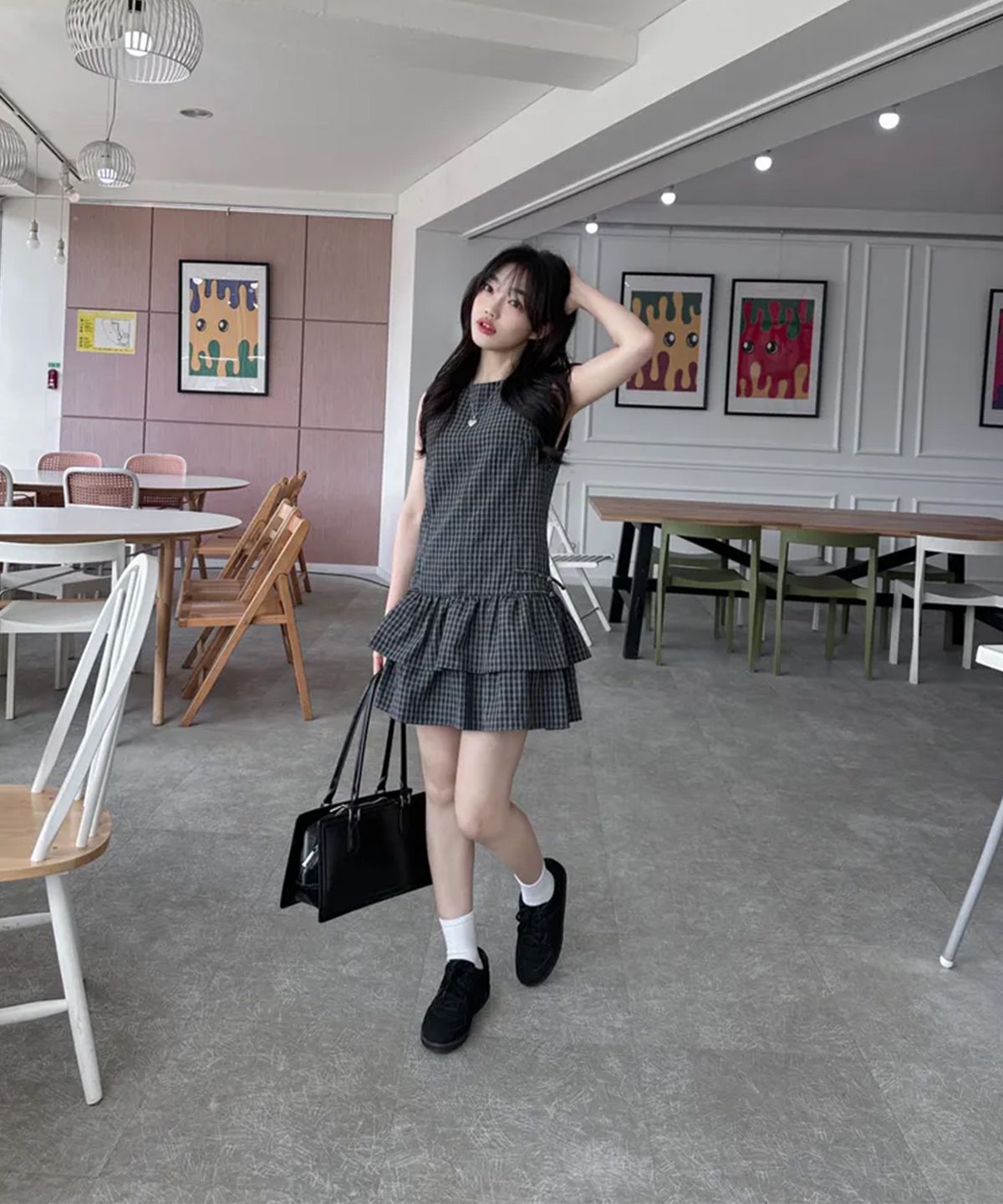 미쏘(MIXXO) 프릴 레이어드 원피스_MIWOWG309C