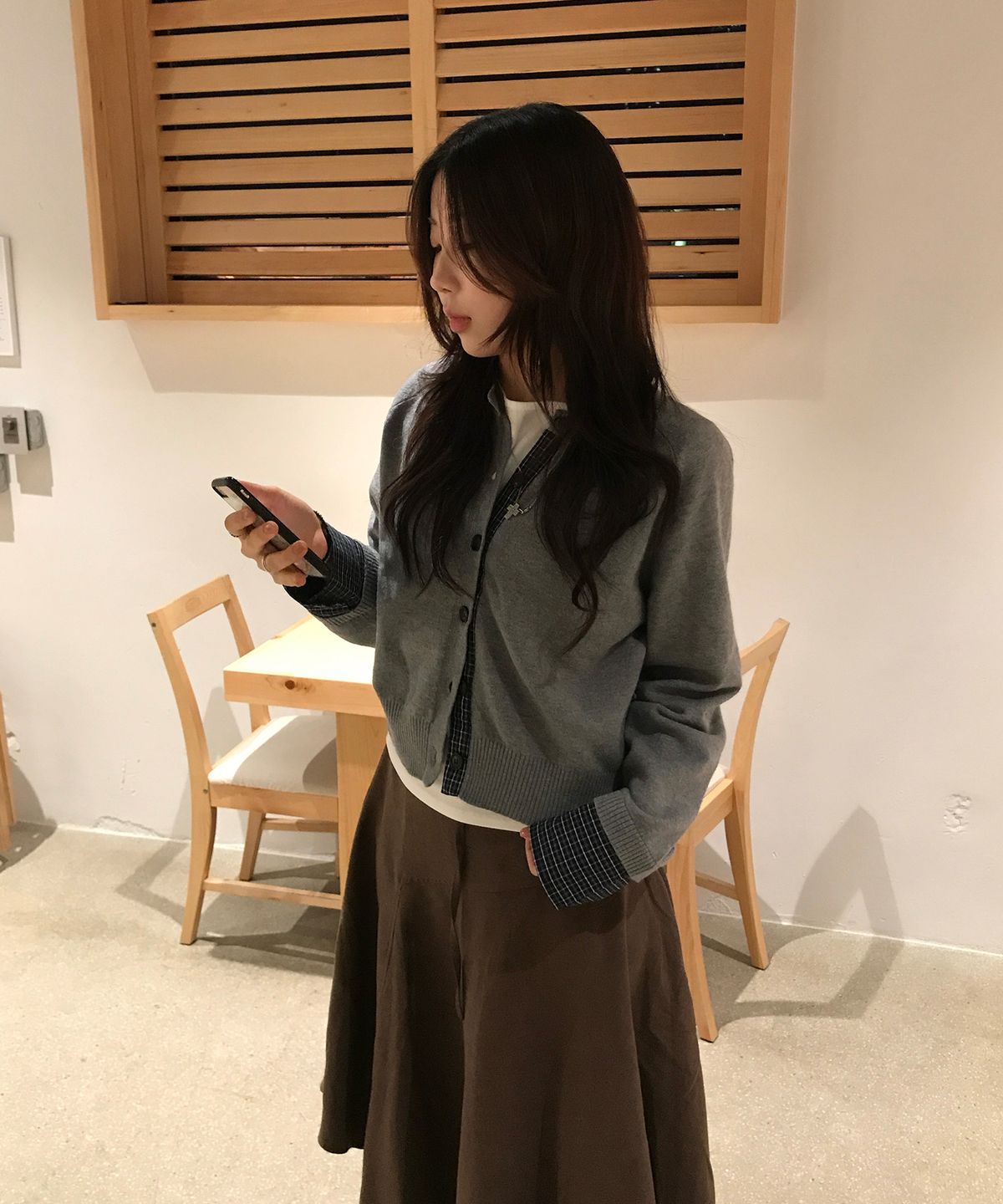 미쏘(MIXXO) 언발 미디 스커트_MIWWHG316B