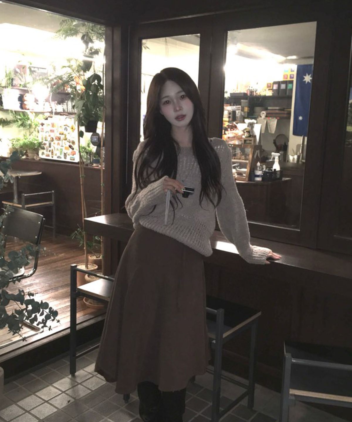 미쏘(MIXXO) 언발 미디 스커트_MIWWHG316B