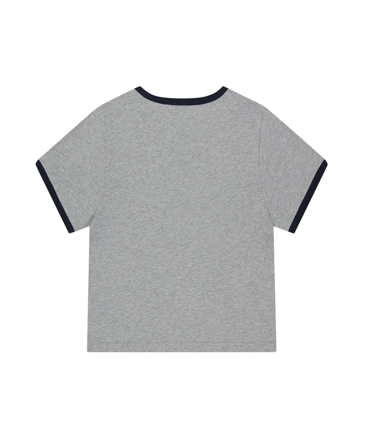 마하그리드(MAHAGRID) FLAG APPLIQUE RINGER CROP TEE GREY(MG2GMFT513A)