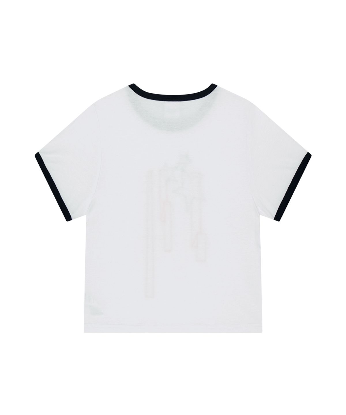마하그리드(MAHAGRID) FLAG APPLIQUE RINGER CROP TEE WHITE(MG2GMFT513A)