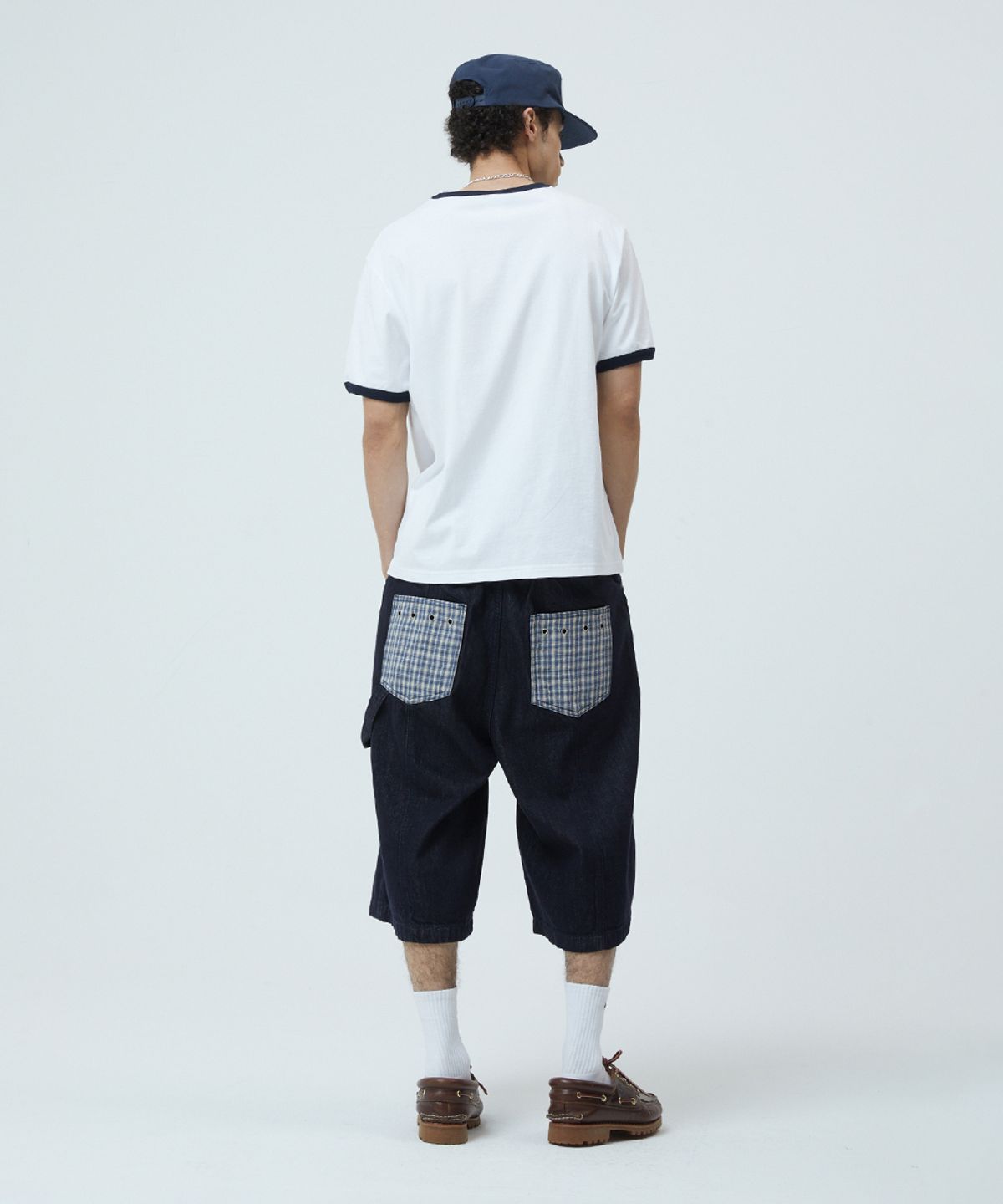 마하그리드(MAHAGRID) FLAG APPLIQUE RINGER TEE GREY(MG2GMMT514A)