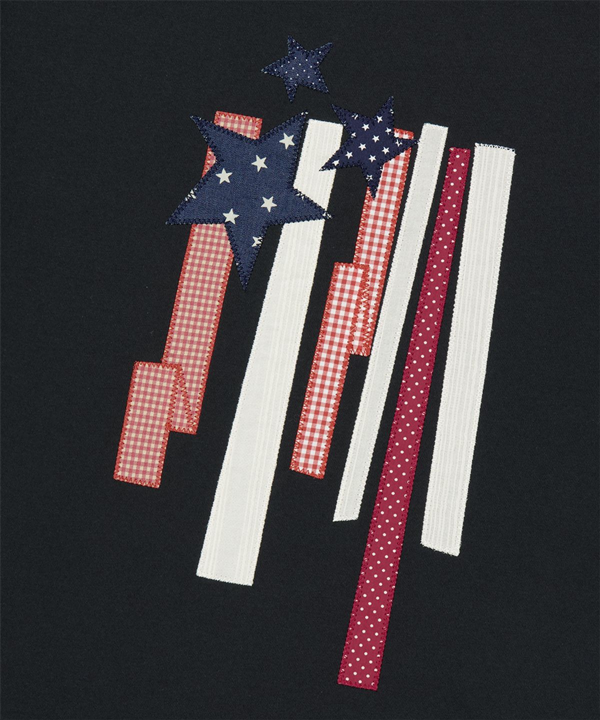 마하그리드(MAHAGRID) FLAG APPLIQUE RINGER TEE CHARCOAL(MG2GMMT514A)