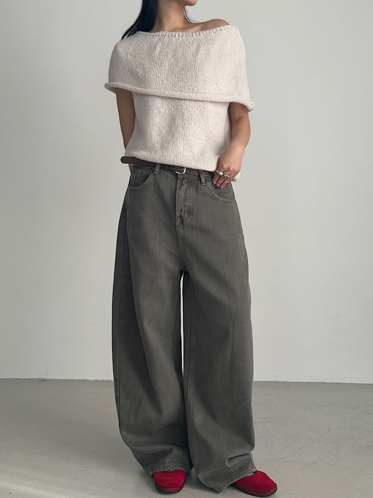 아포엠(APOEM) Cape Layered Knit Top (3C)