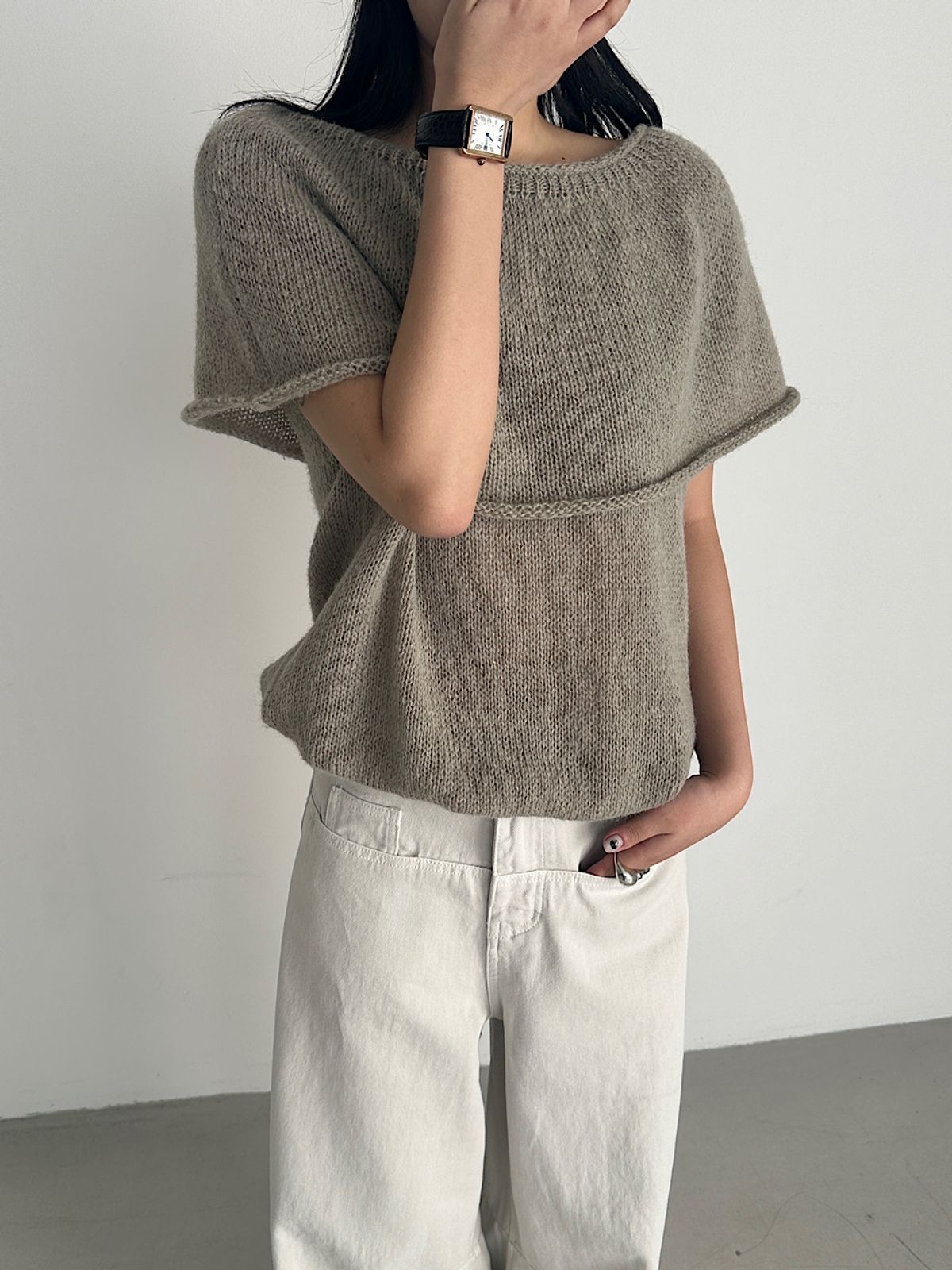 아포엠(APOEM) Cape Layered Knit Top (3C)