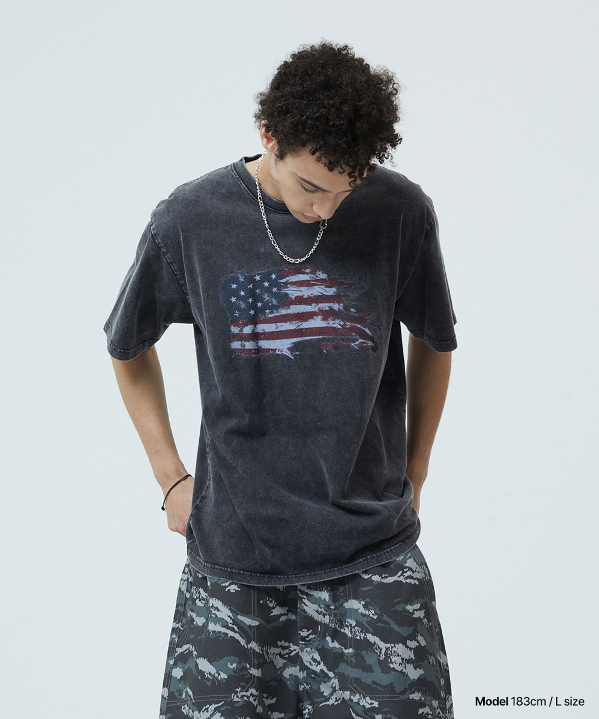 마하그리드(MAHAGRID) WASHED FLAG TEE BEIGE(MG2GMMT542A)