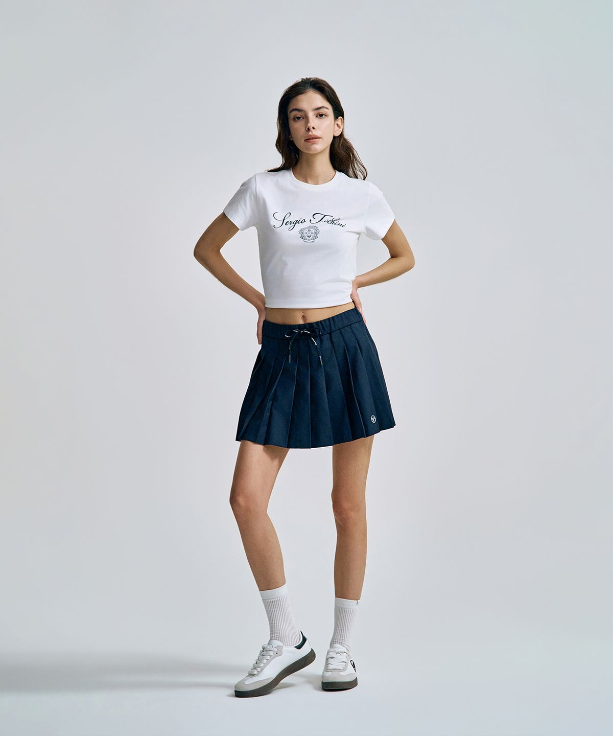 세르지오 타키니(SERGIO TACCHINI) W 스트링 클래식 스커트 (Navy)