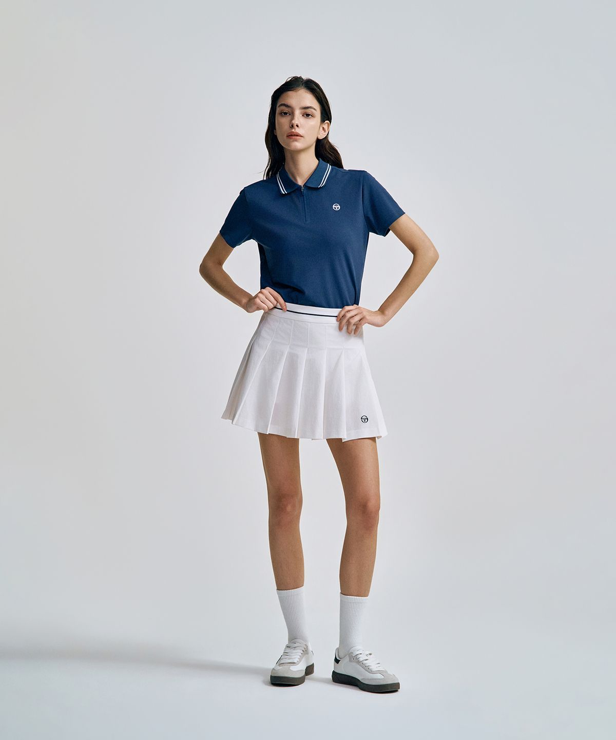 세르지오 타키니(SERGIO TACCHINI) W 클래식 와이드 플리츠 스커트 (White)