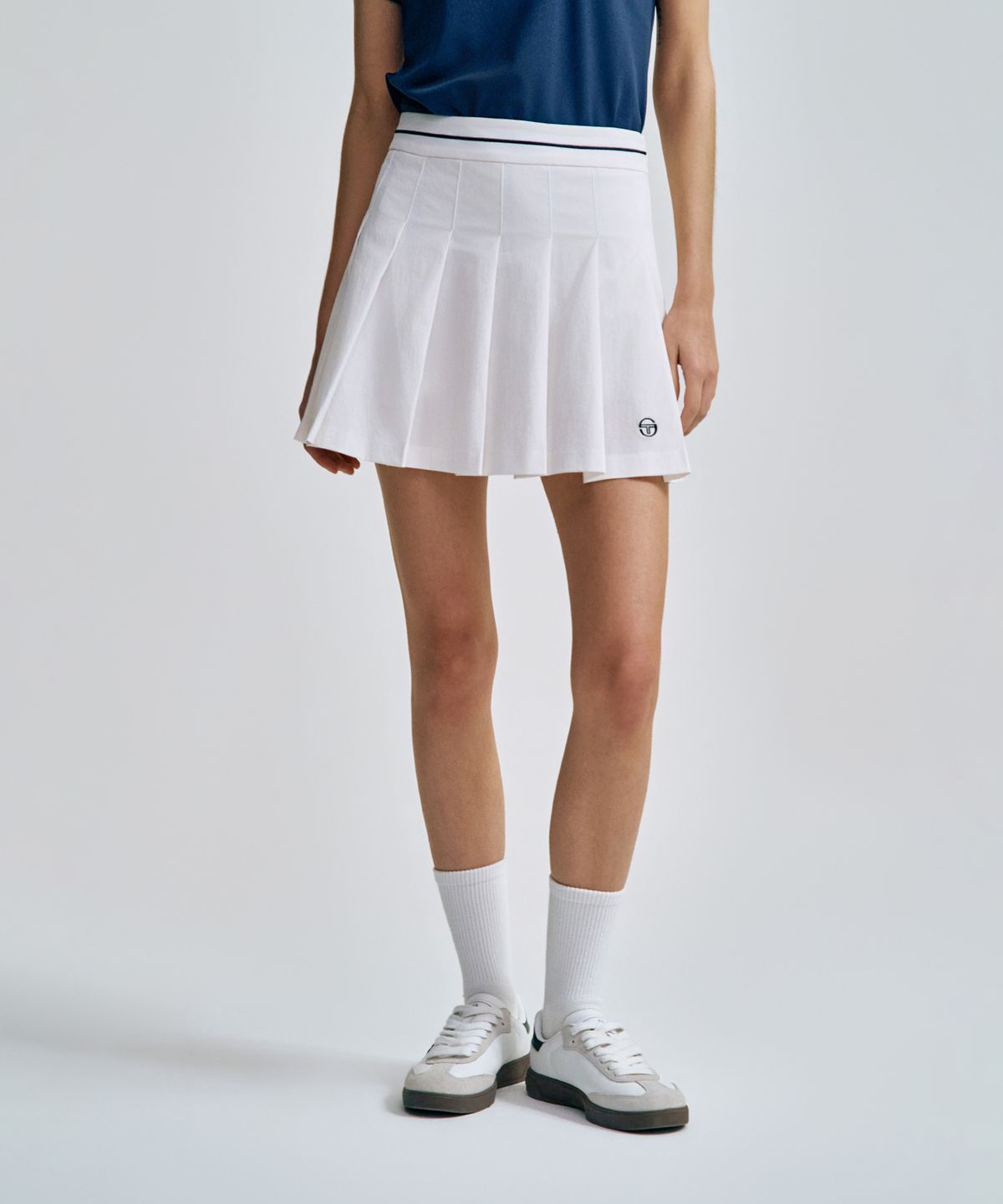 세르지오 타키니(SERGIO TACCHINI) W 클래식 와이드 플리츠 스커트 (White)