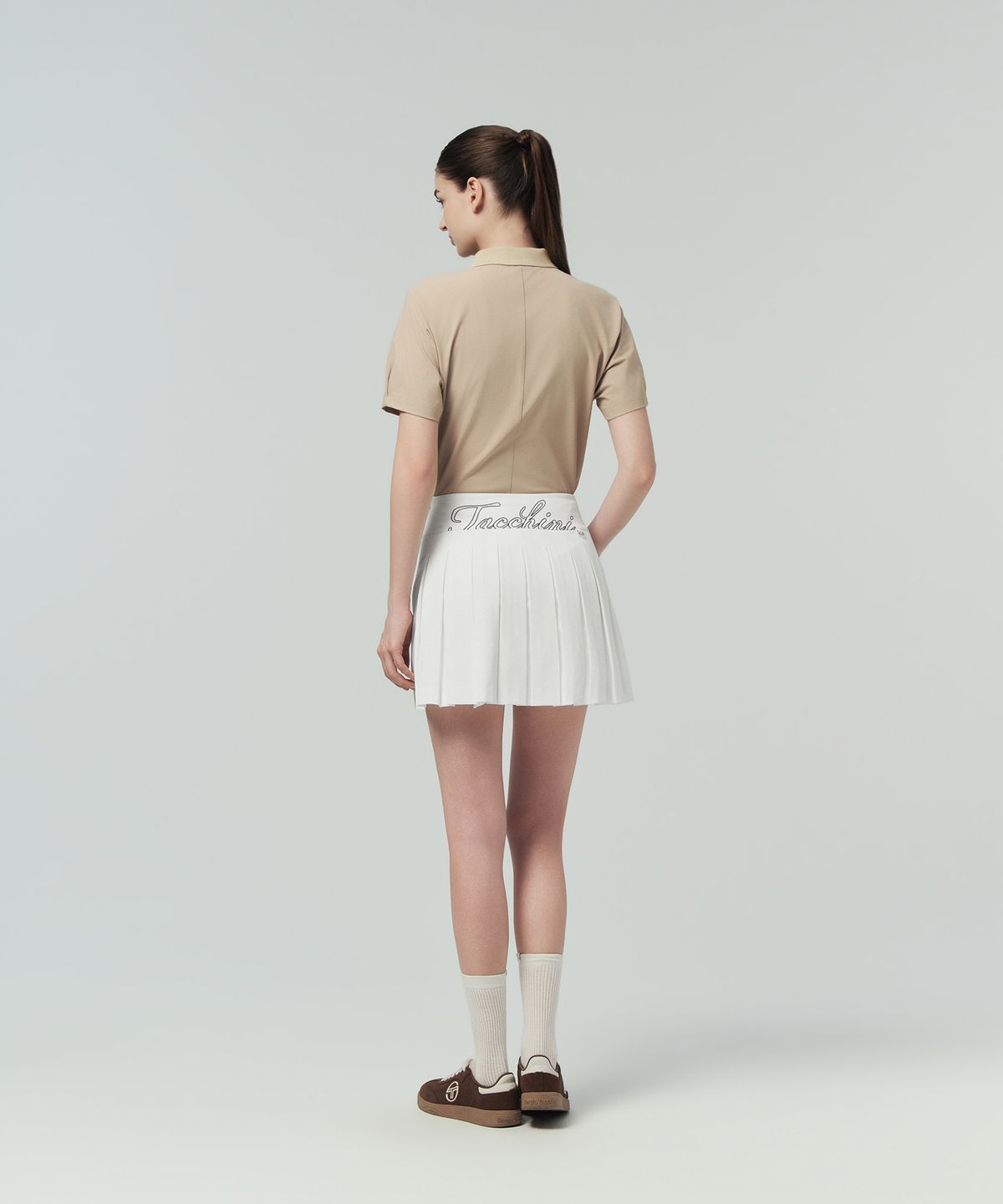세르지오 타키니(SERGIO TACCHINI) W 타키니 플라잉 백플리츠 스커트 (White)