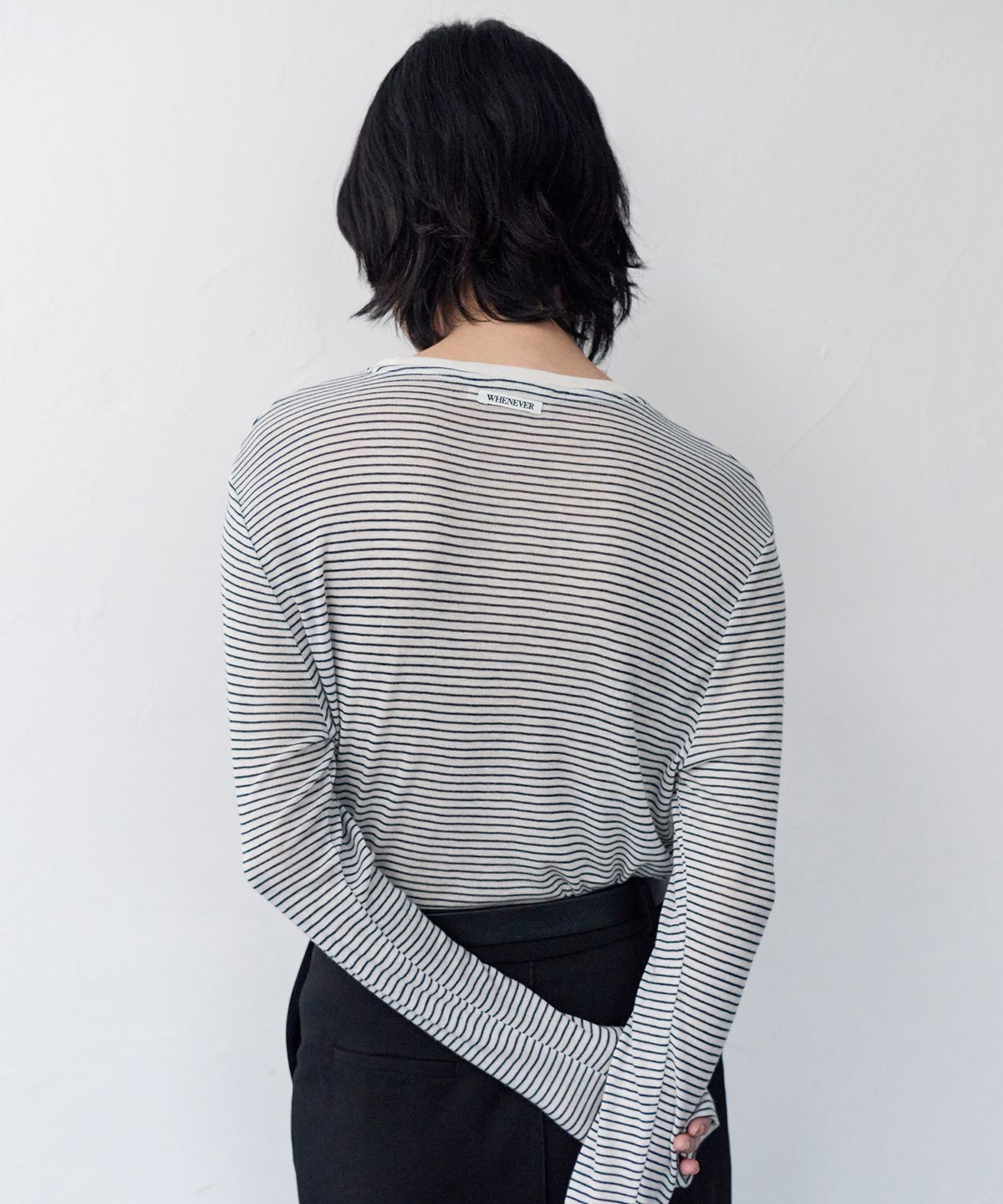 르바(LEVAR) Standard Soft Stripe T-shirt - Off White Stripe
