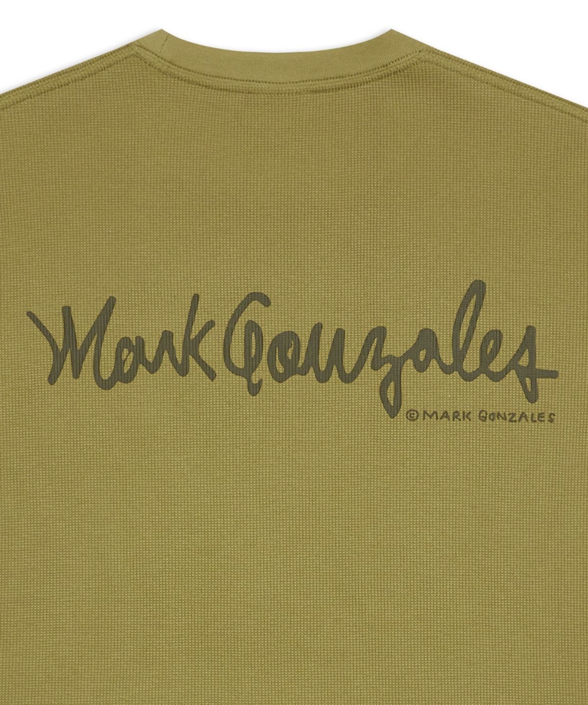 마크곤잘레스(MARK GONZALES) 스몰 박스 로고 와플 반팔 티셔츠 - KHAKI