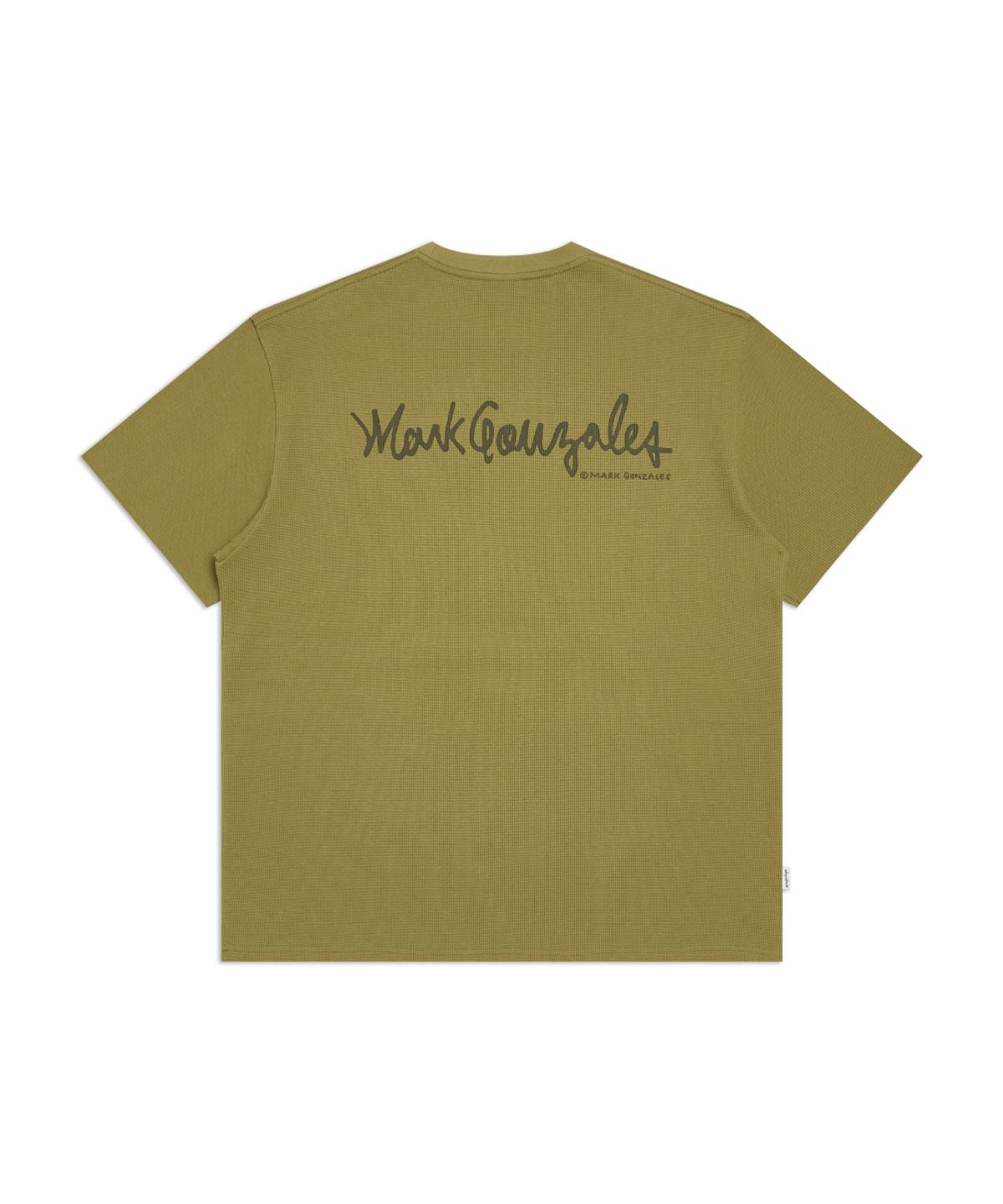 마크곤잘레스(MARK GONZALES) 스몰 박스 로고 와플 반팔 티셔츠 - KHAKI