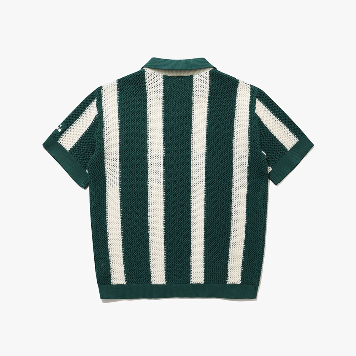 디아도라(diadora) 크로셰 스트라이프 카라 반팔 풀오버 GREEN