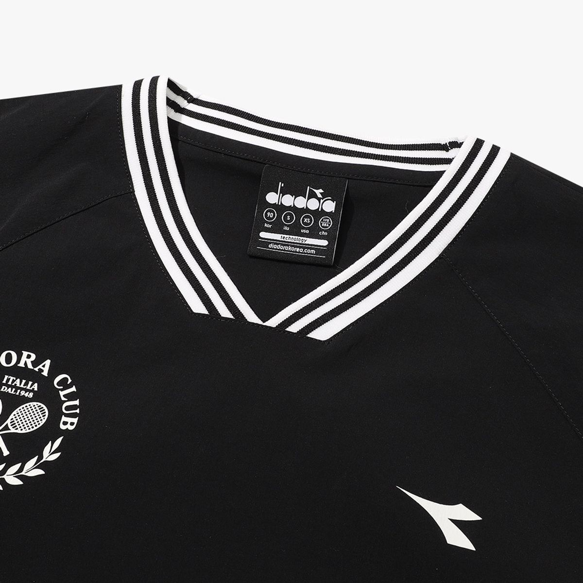 디아도라(diadora) 테니스타 크롭 반팔 피스테 우먼 BLACK