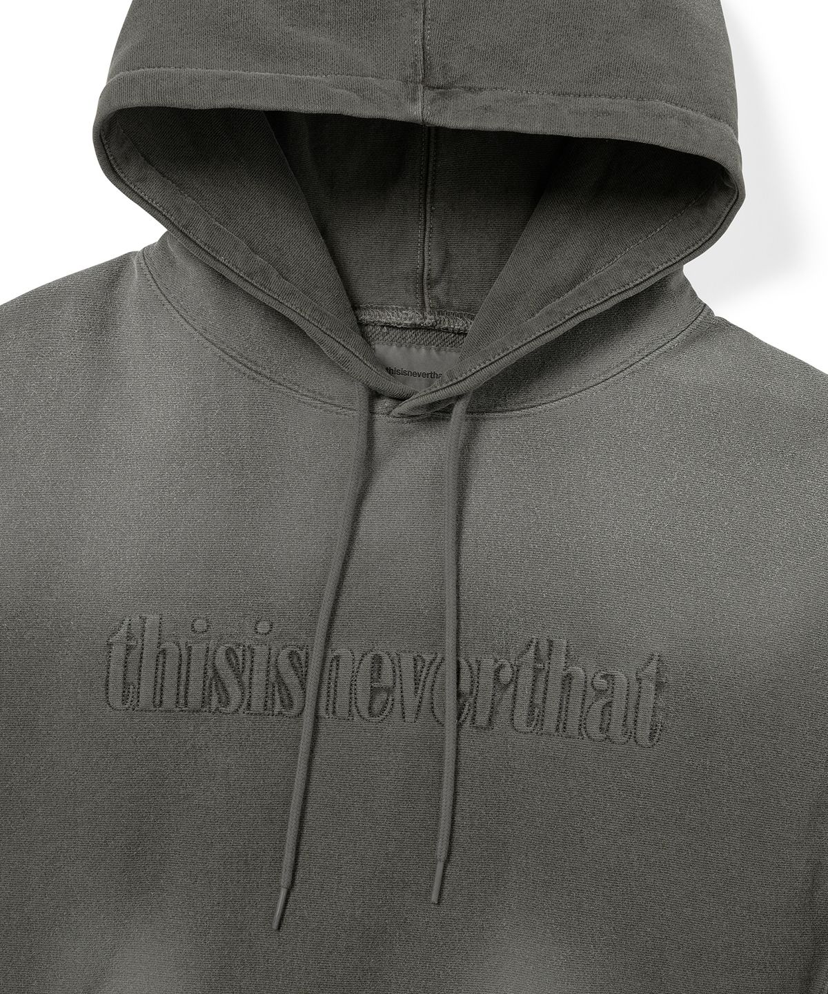 디스이즈네버댓(THISISNEVERTHAT) Overdyed Embroidery Hoodie Charcoal