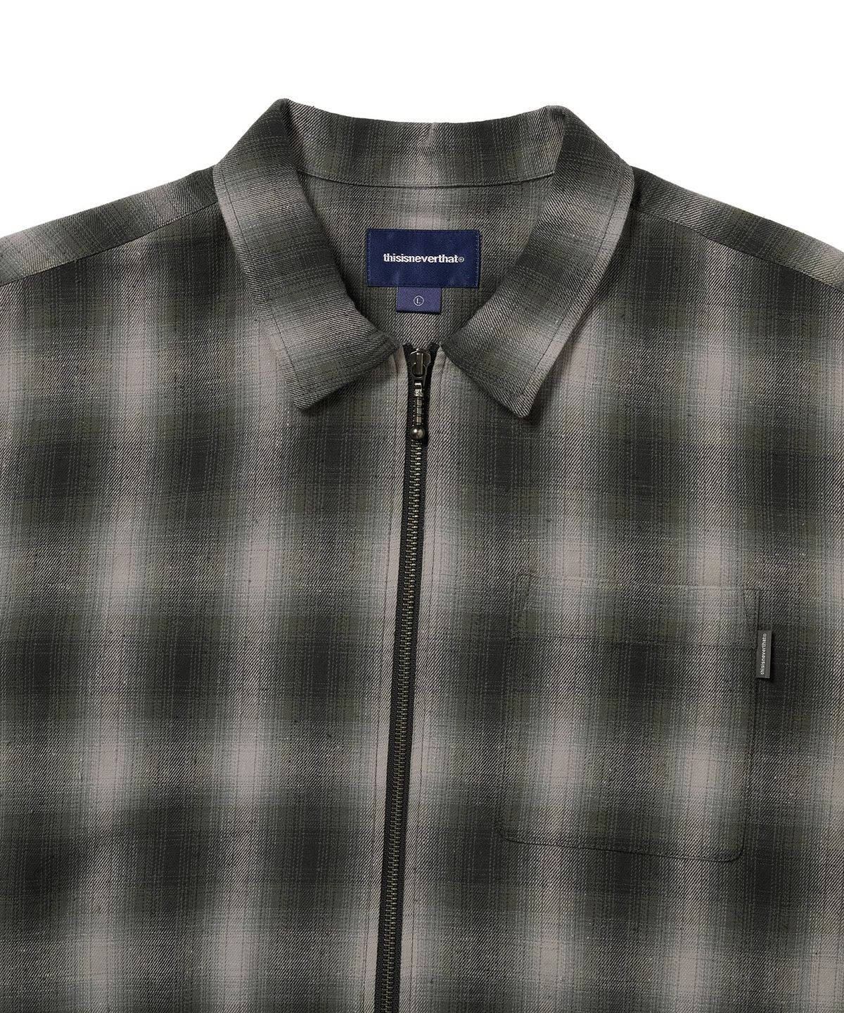 디스이즈네버댓(THISISNEVERTHAT) Nep Check Zip Shirt Black