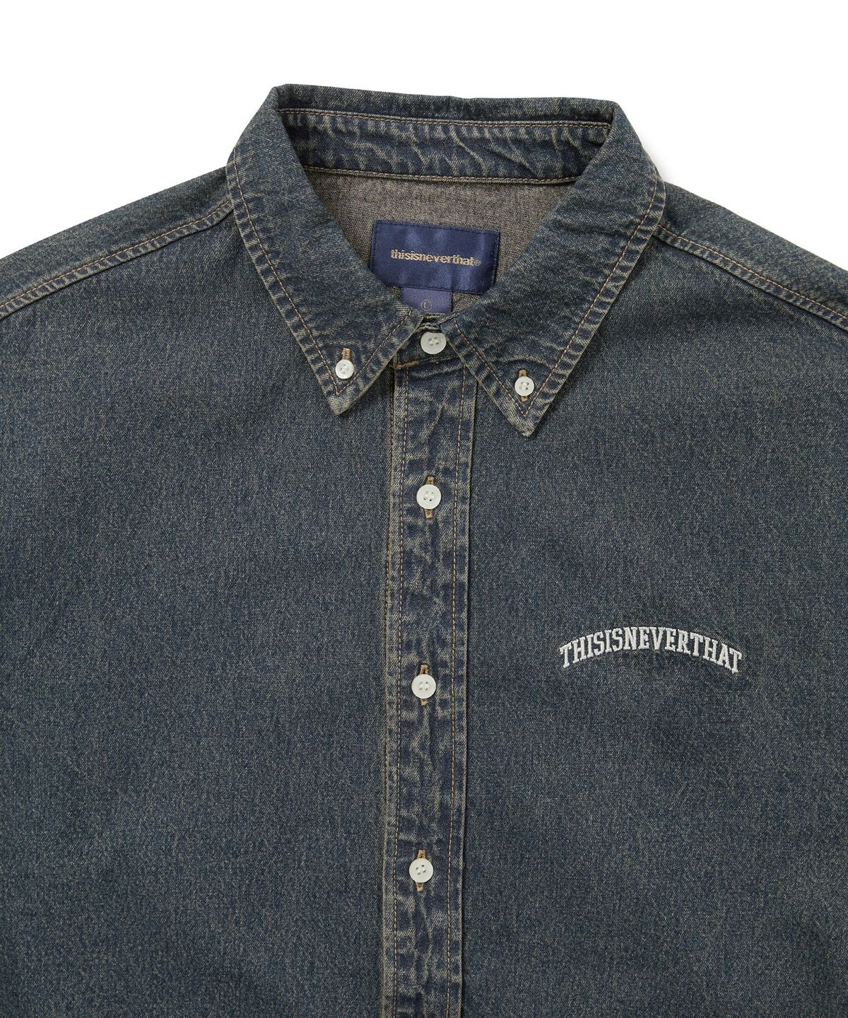 디스이즈네버댓(THISISNEVERTHAT) Washed Denim Shirt Dusty Mud