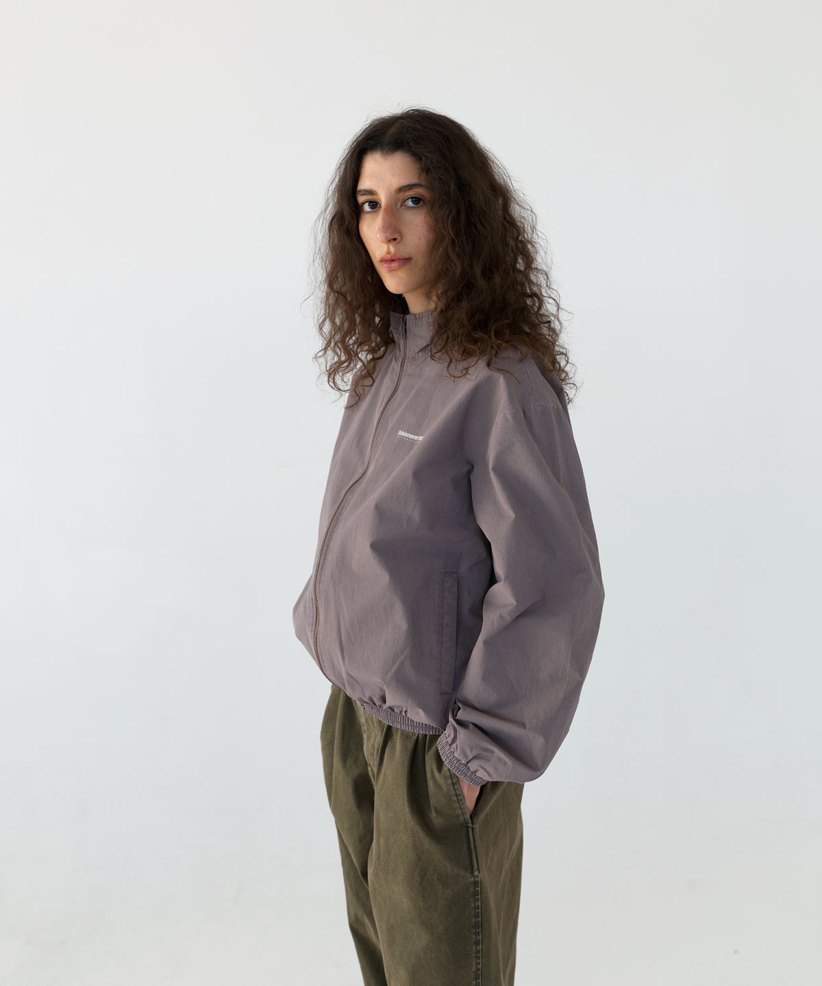 디스이즈네버댓(THISISNEVERTHAT) Washed INTL Team Jacket Dusty Pink