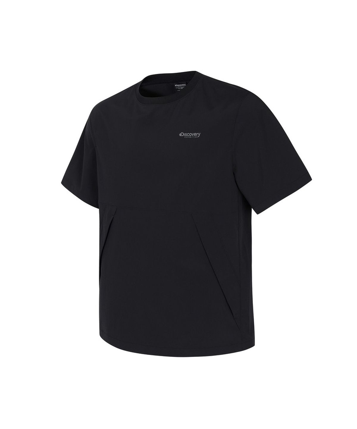 디스커버리 익스페디션(DISCOVERY EXPEDITION) 유니 프레시벤트 경량 우븐 트레이닝 반팔 티셔츠 (BLACK)