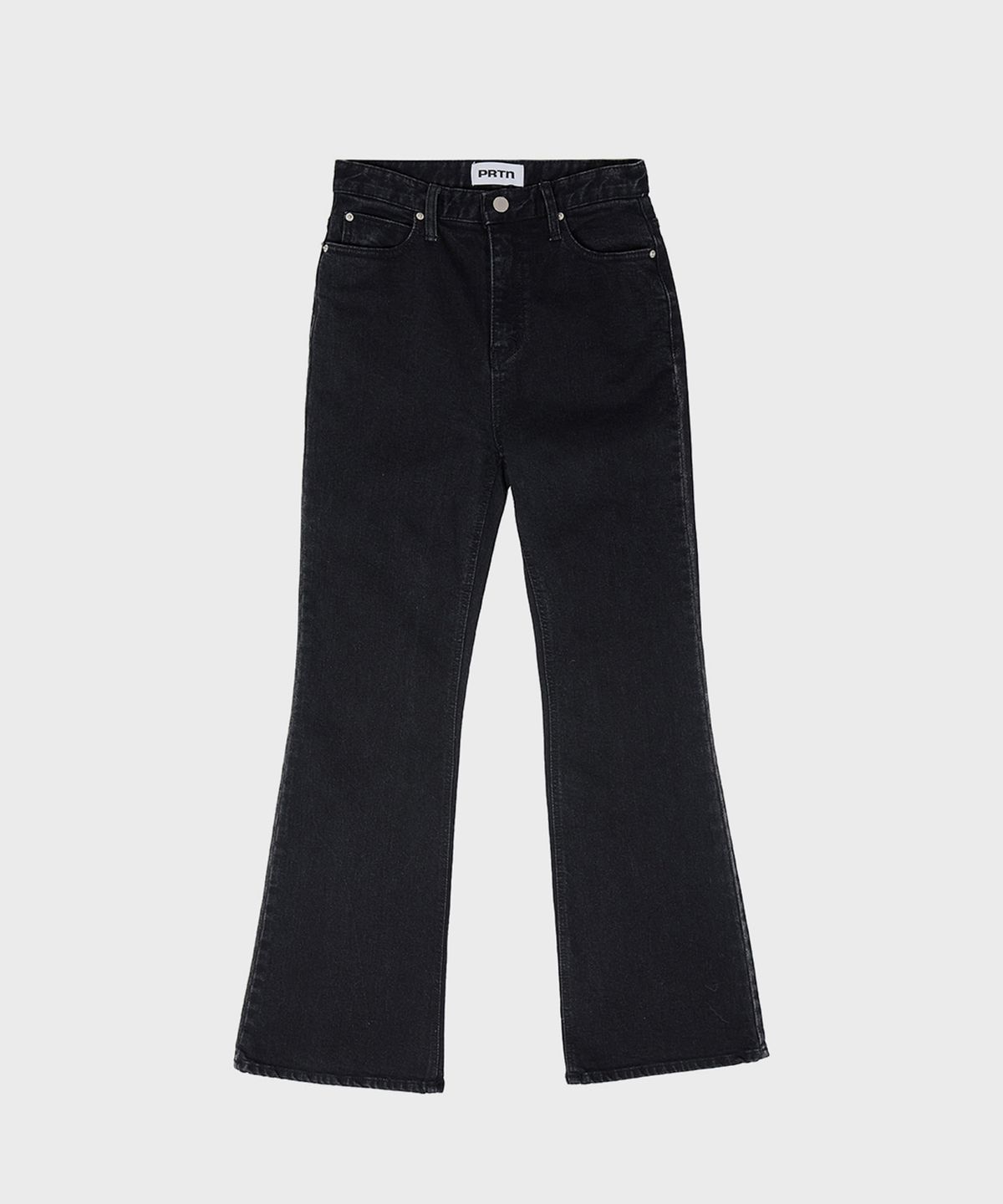 포르테나(PORTERNA) HIGH RISE SLIM FLARE JEANS-BLACK