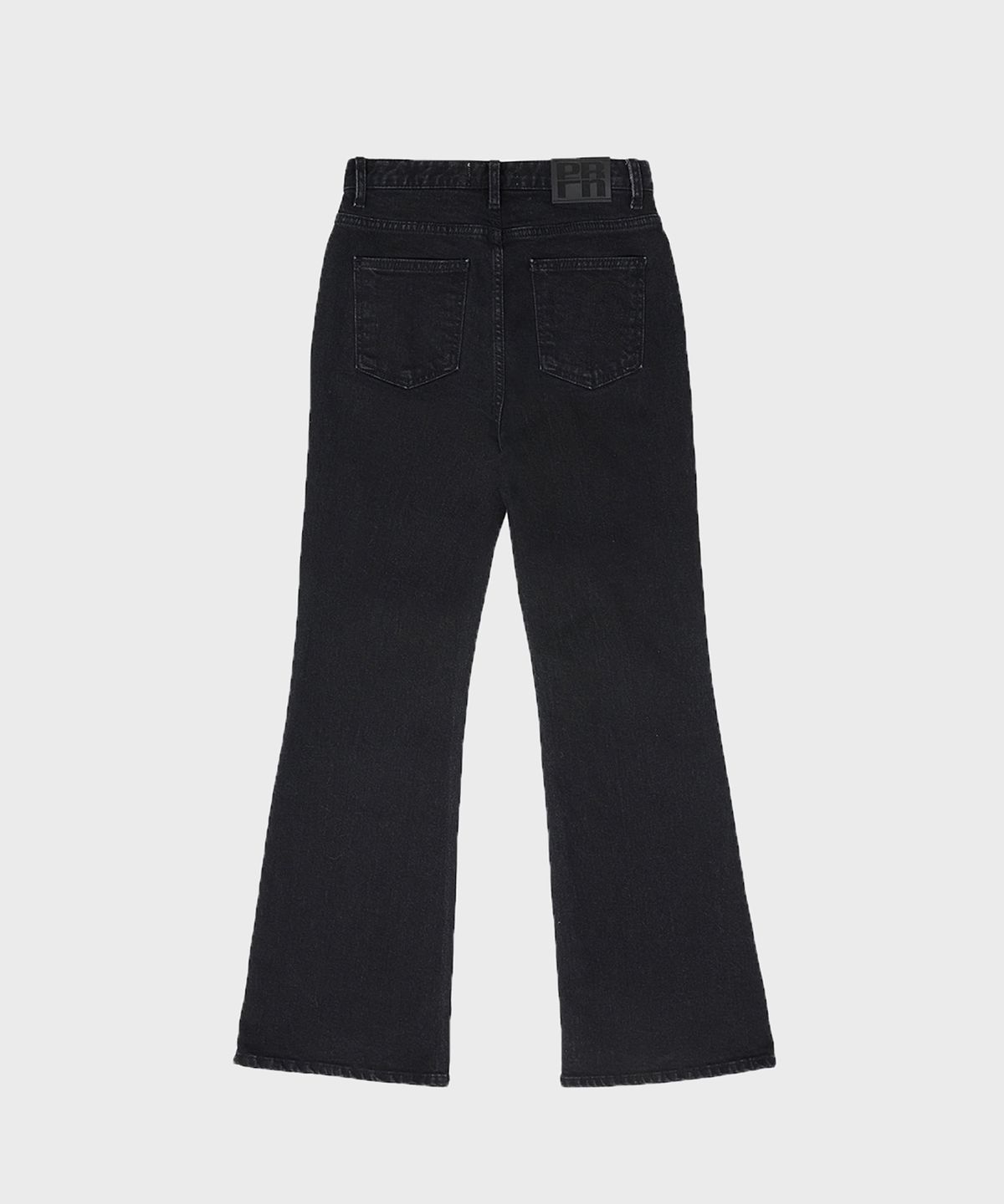 포르테나(PORTERNA) HIGH RISE SLIM FLARE JEANS-BLACK