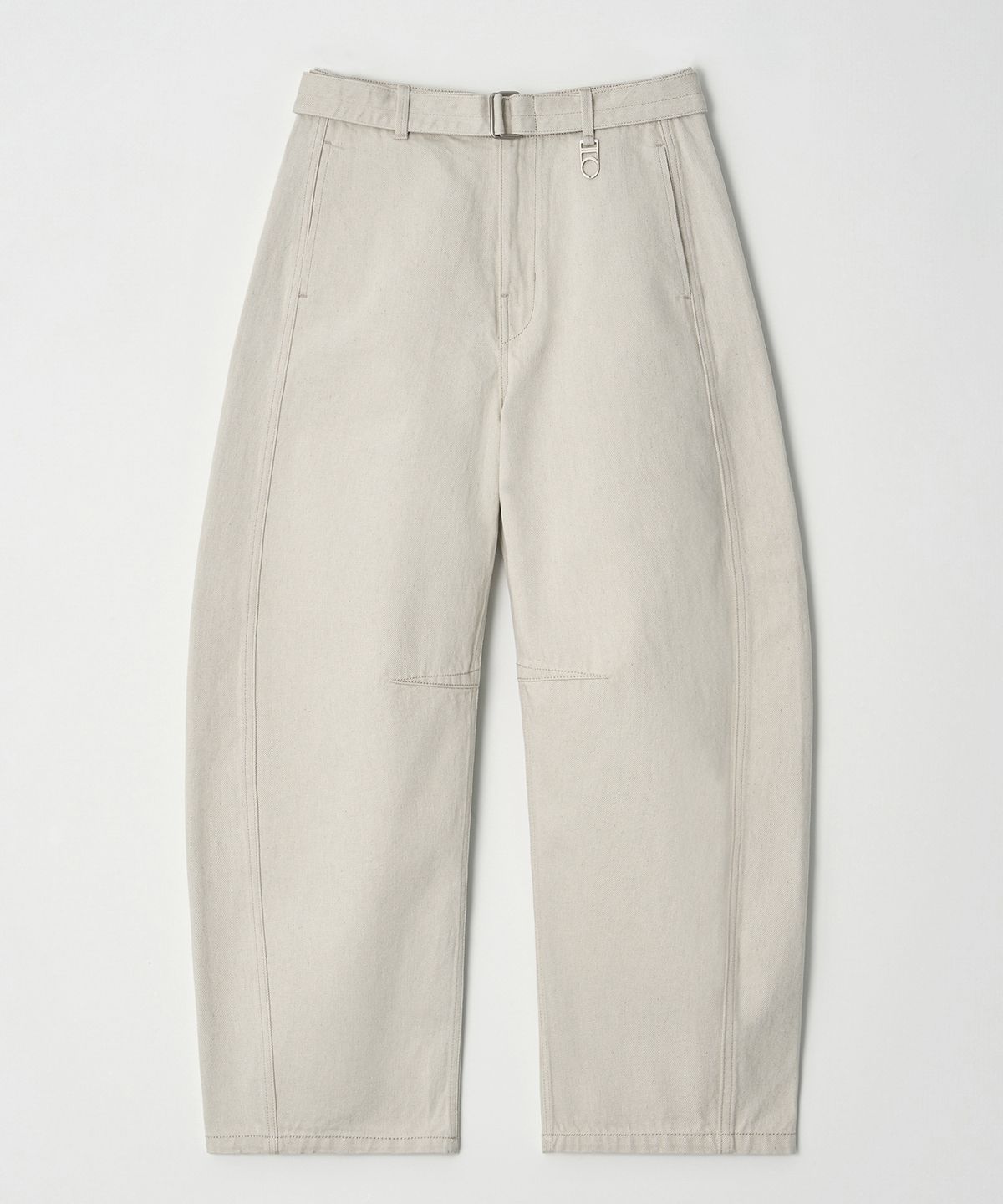 디써티원(DTHIRTYONE) Belted Wide-Curve Denim Pants (IVORY)