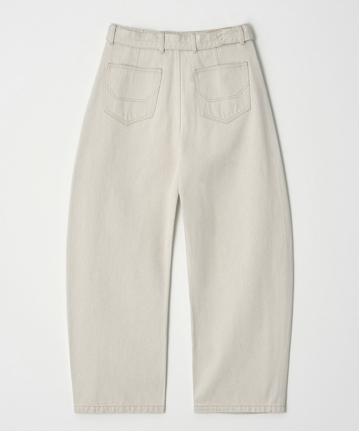 디써티원(DTHIRTYONE) Belted Wide-Curve Denim Pants (IVORY)