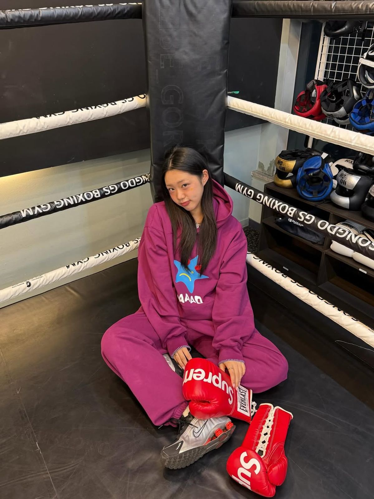 킼키(KICKKI) 스웻 새드 후디 (퍼플)