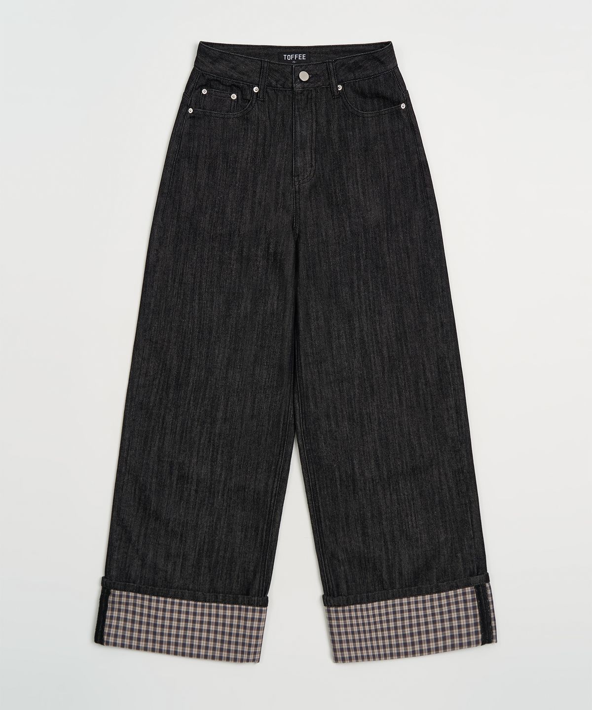토피 우먼(TOFFEE WOMEN) W 체크 포인트 데님 팬츠 (BLACK)