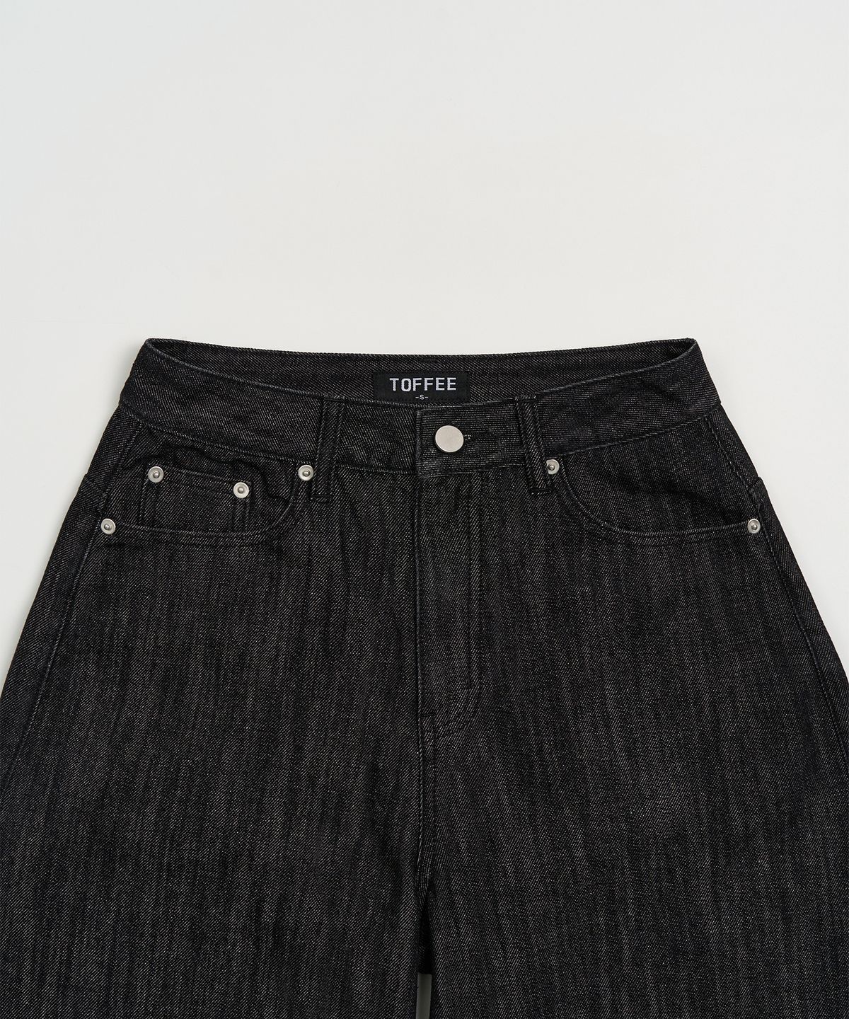 토피 우먼(TOFFEE WOMEN) W 체크 포인트 데님 팬츠 (BLACK)