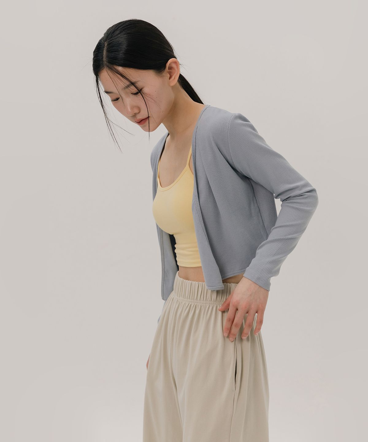 소함소함(SOHAMSOHAM) Rib crop cardigan_5colors