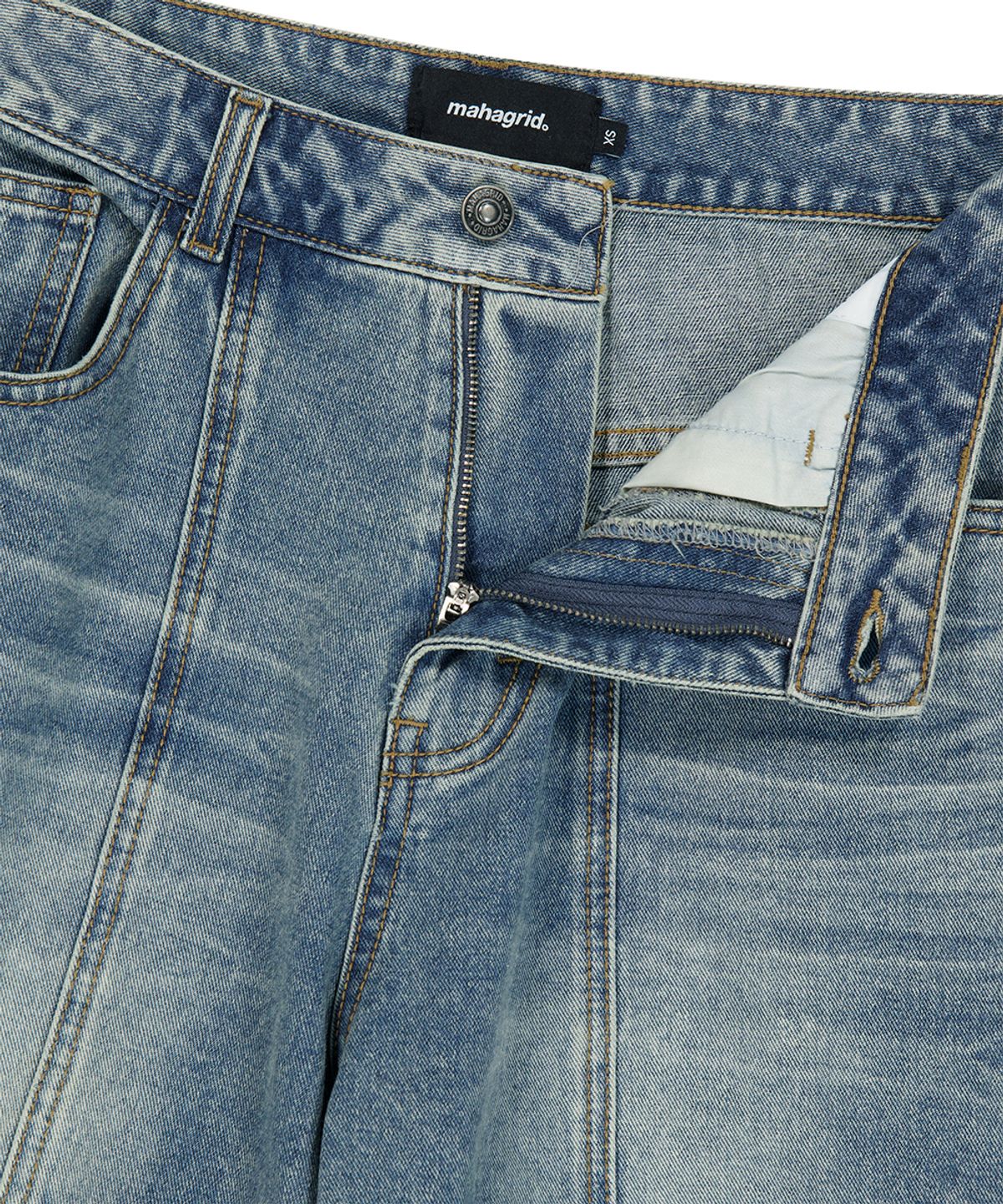 마하그리드(MAHAGRID) BERMUDA CARGO DENIM SHORT LIGHT BLUE(MG2GMMD113A)