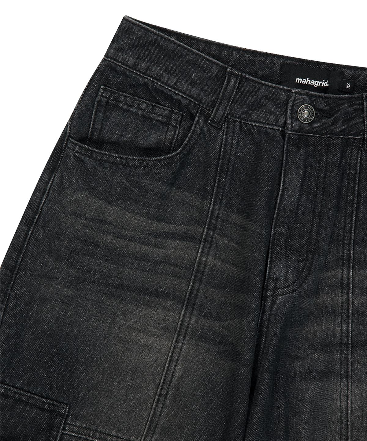 마하그리드(MAHAGRID) BERMUDA CARGO DENIM SHORT BLACK(MG2GMMD113A)