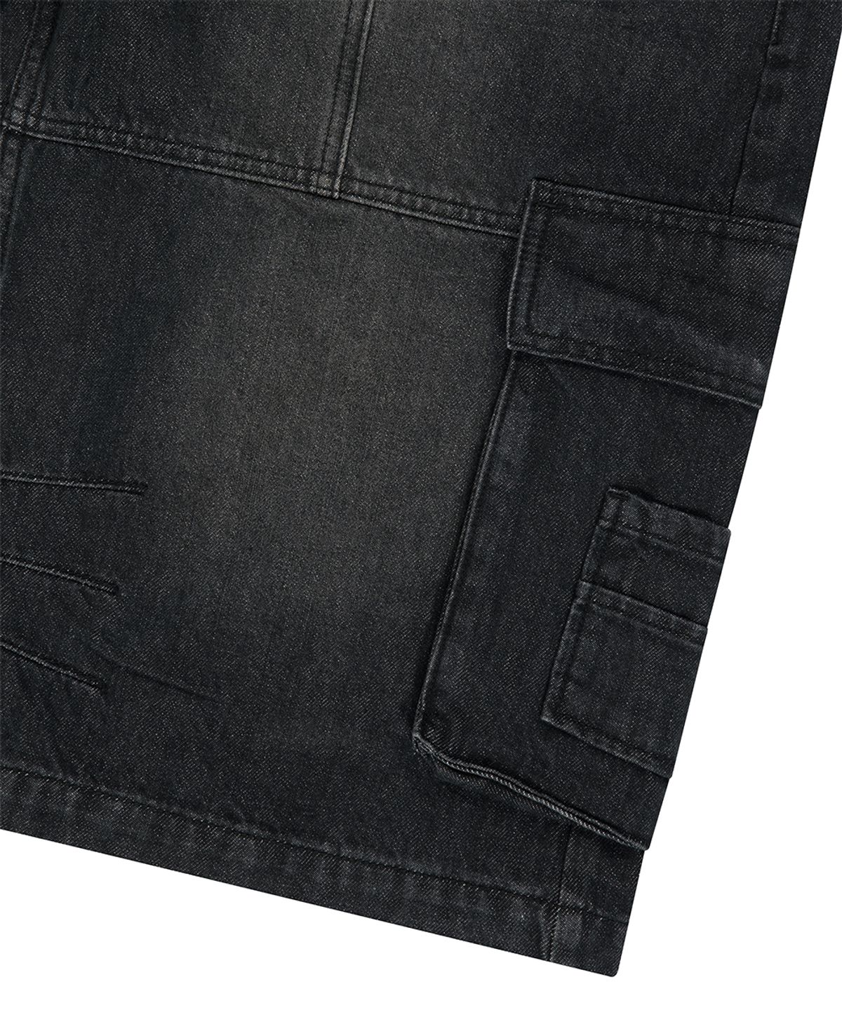 마하그리드(MAHAGRID) BERMUDA CARGO DENIM SHORT BLACK(MG2GMMD113A)
