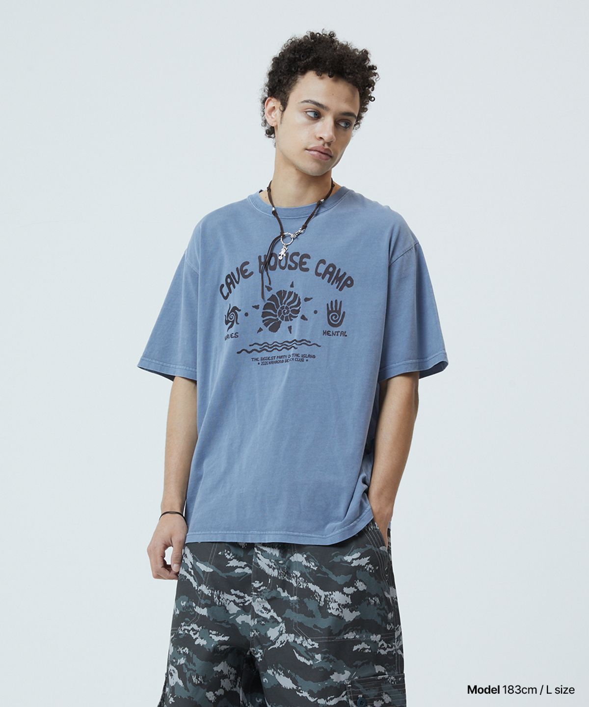 마하그리드(MAHAGRID) PIGMENT FOSSIL TEE BLUE(MG2GMMT503A)