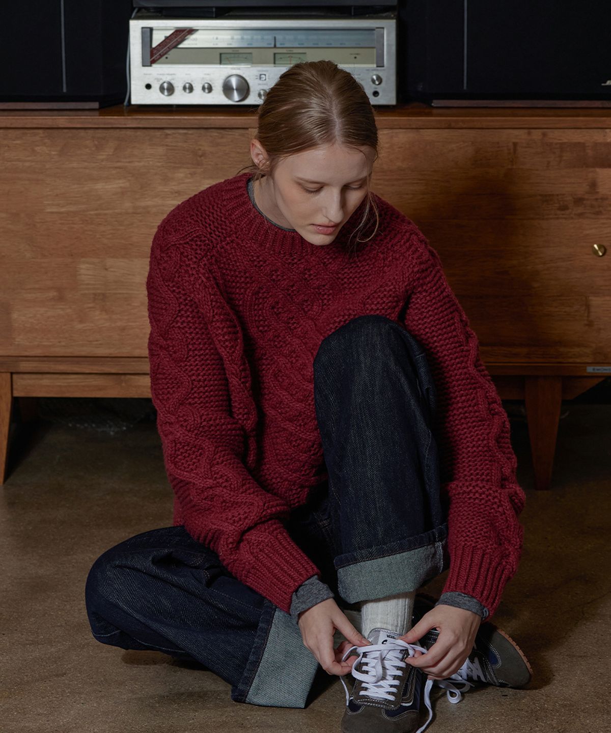 퀸스래빗(Q'SRB) Chunky Cable Wool Knit