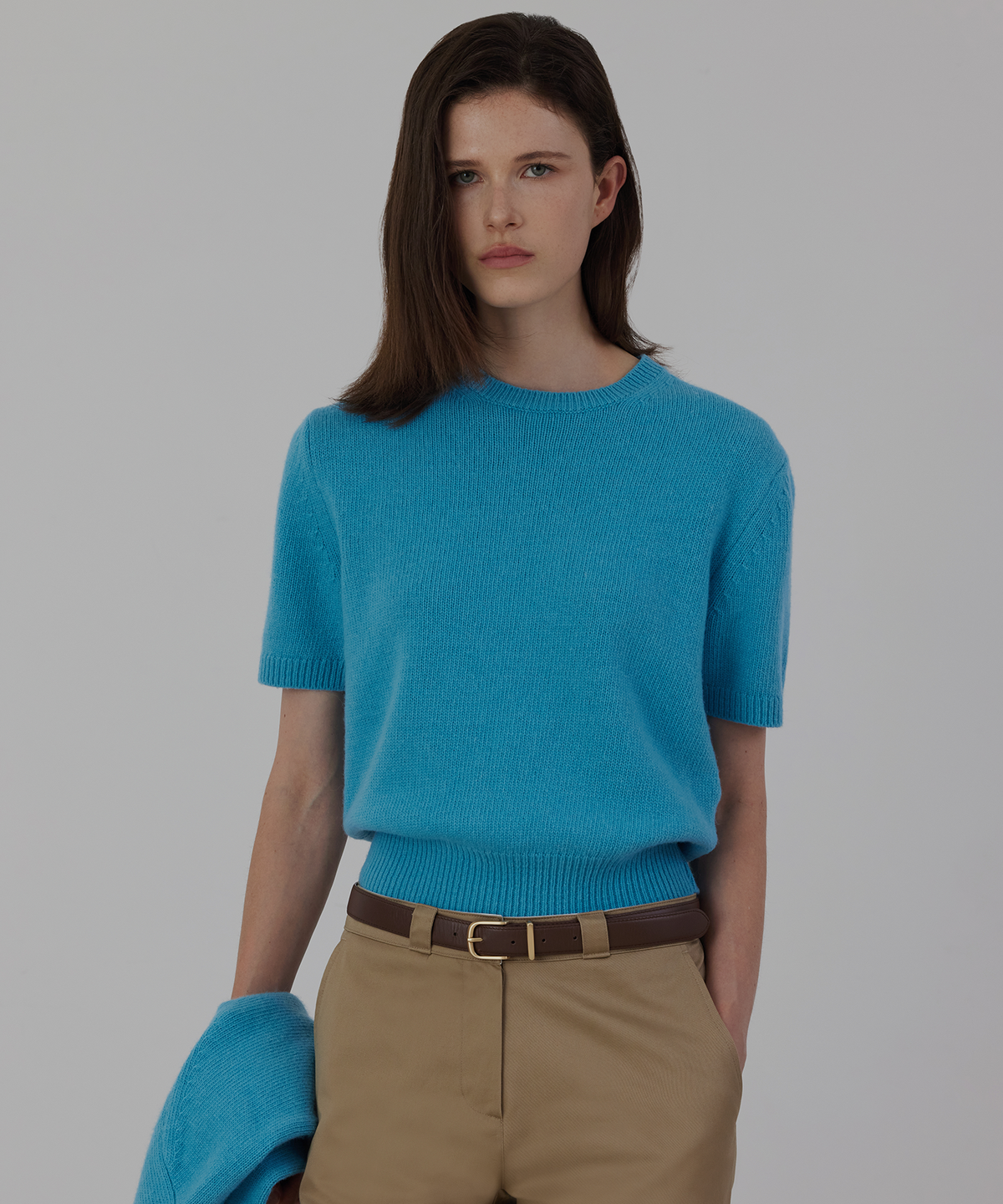 퀸스래빗(Q'SRB) Tonie Color Short Knit Top