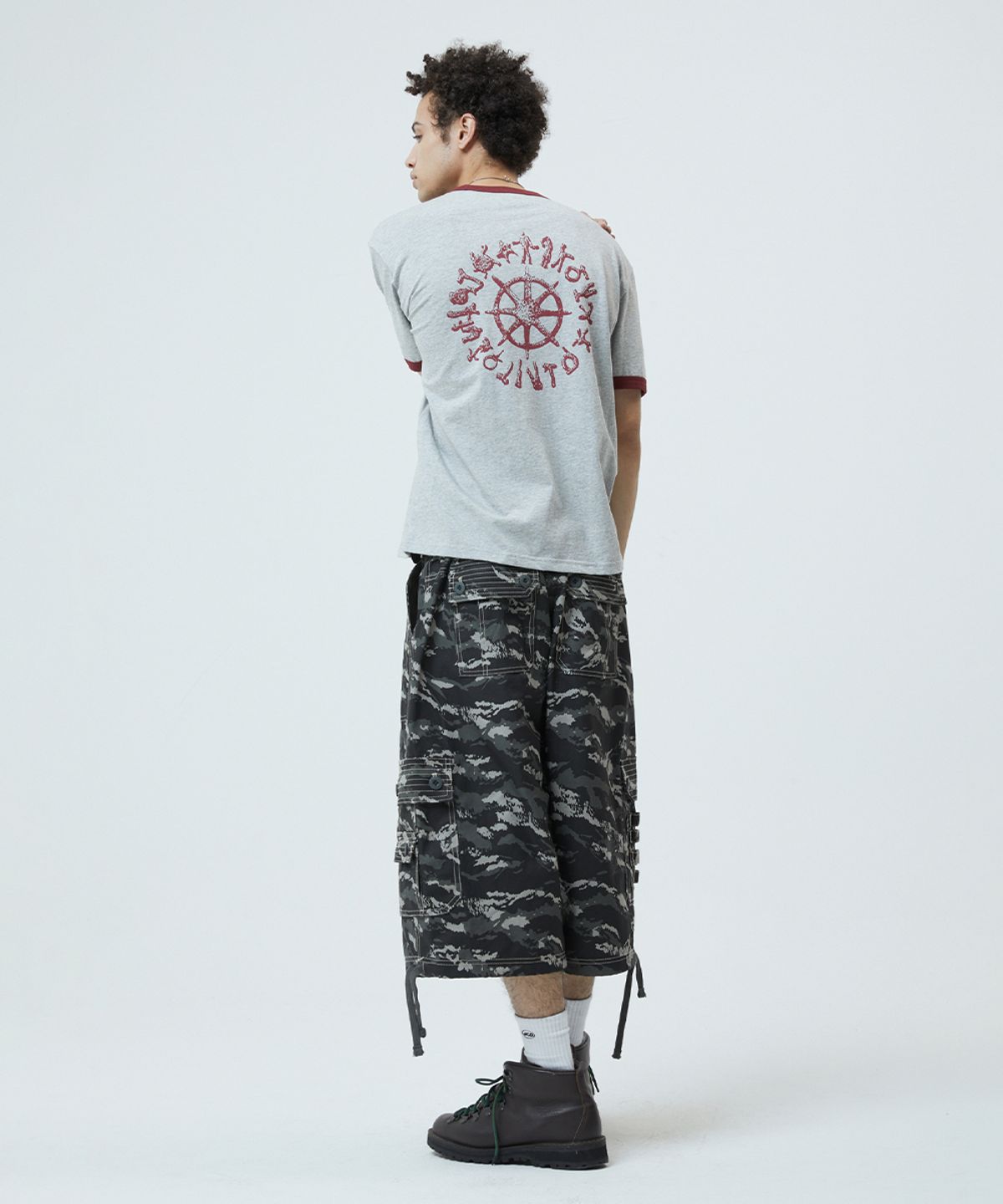 마하그리드(MAHAGRID) SUN LOGOS RINGER TEE GREY(MG2GMMT515A)