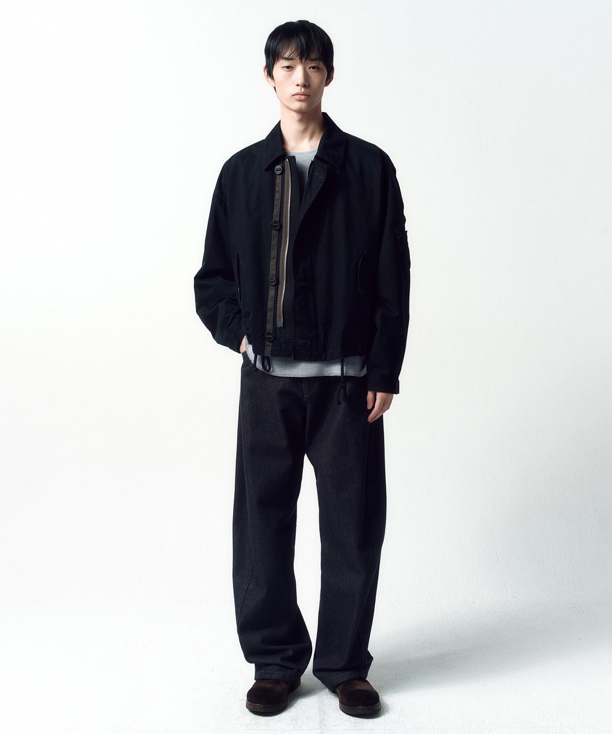 인사일런스(INSILENCE) 브러시드 코튼 MK3 점퍼 WASHED BLACK