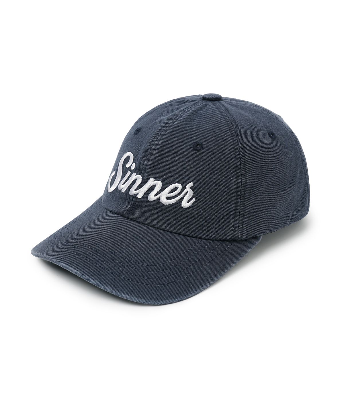 오픈야드(오와이)(OPENYARD(OY)) WASHED SIN SCRIPT CAP - NAVY