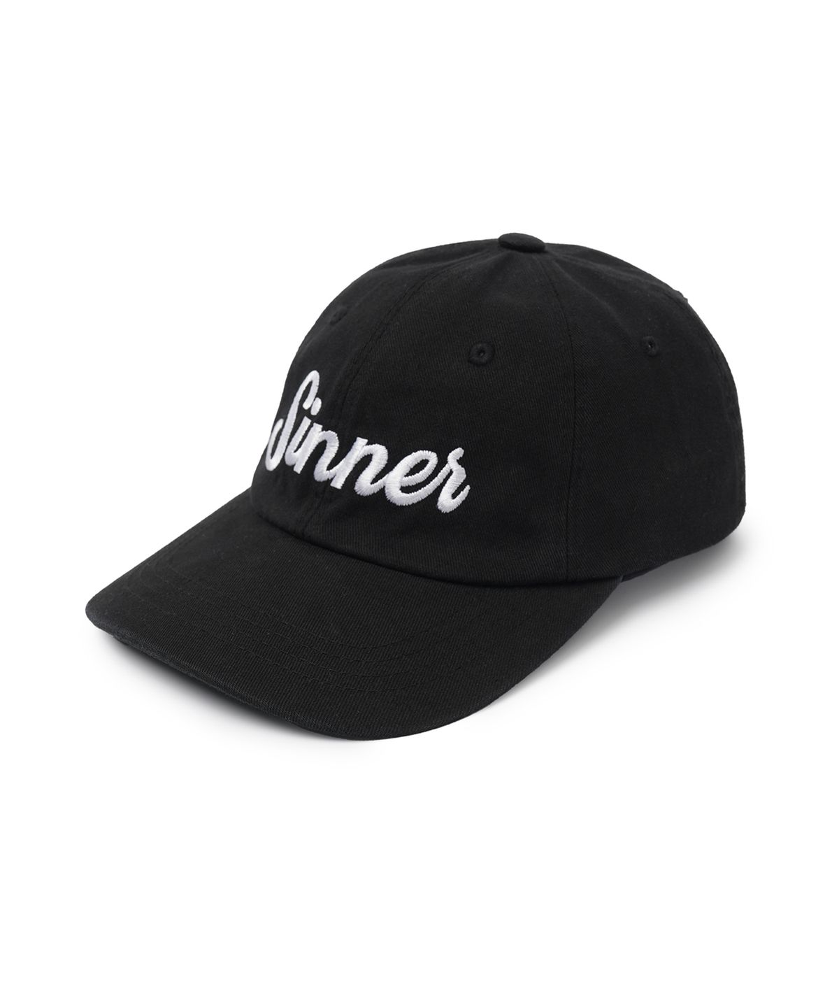 오픈야드(오와이)(OPENYARD(OY)) WASHED SIN SCRIPT CAP - BLACK