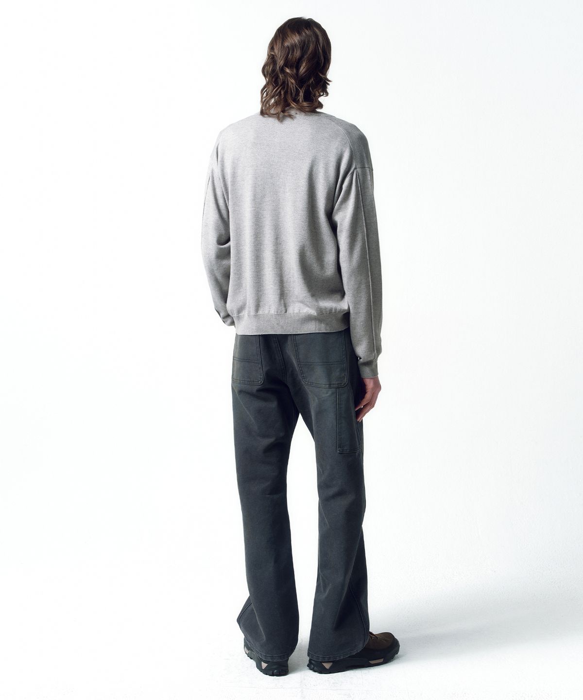 인사일런스(INSILENCE) 울 블렌드 라운드 넥 카디건 MELANGE GREY