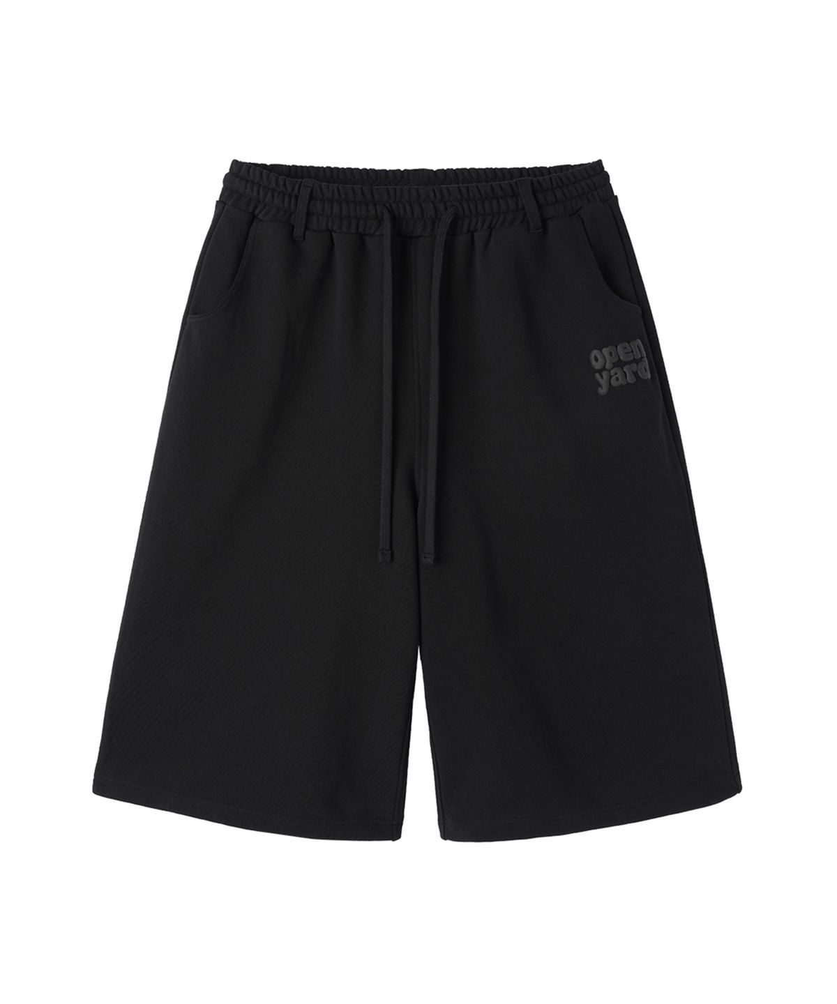 오픈야드(오와이)(OPENYARD(OY)) PUFF LOGO SWEAT SHORTS - BLACK