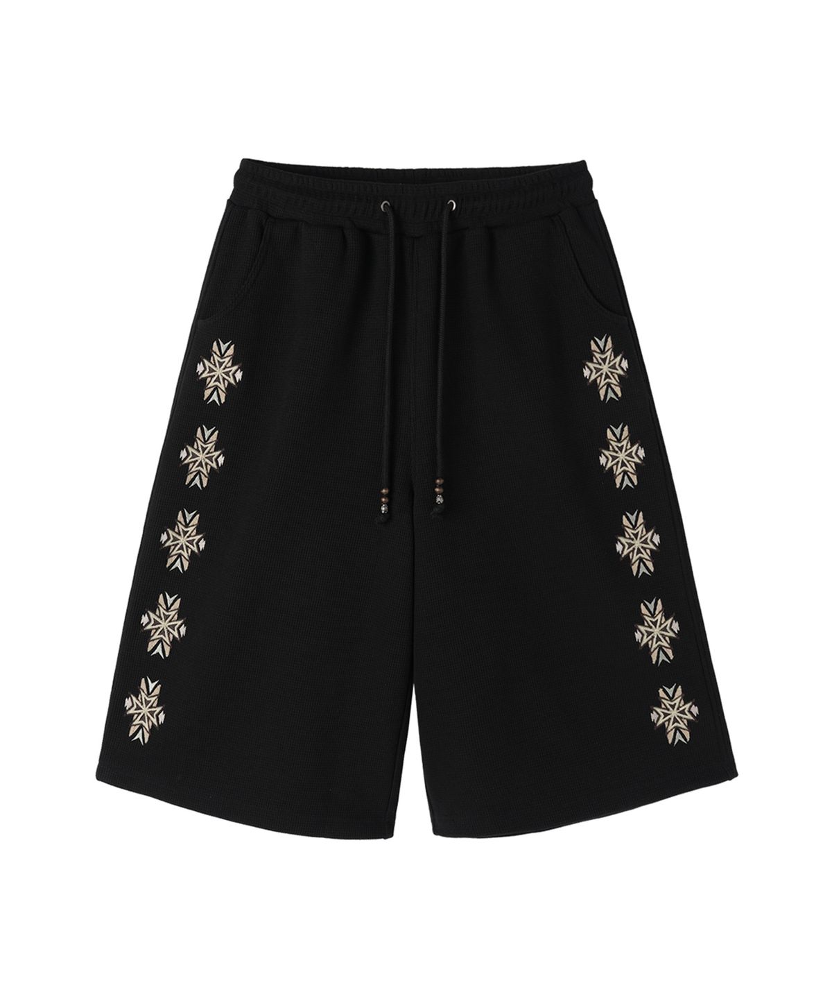 오픈야드(오와이)(OPENYARD(OY)) CROSS WAFFLE SHORTS - BLACK